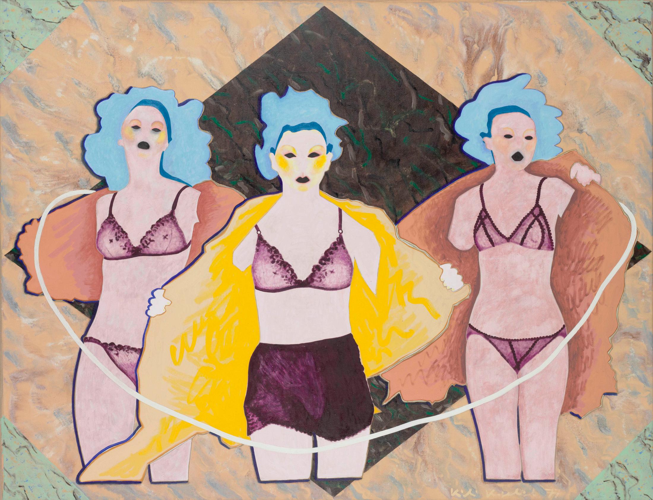 Exhibition View Kiki Kogelnik «Les cyborgs ne sont pas respectueuses; view on Sirens, 1977» at Musée des beaux-arts de La Chaux-de-Fonds, La Chaux-de-Fonds, 2020 / © Kiki Kogelnik Foundation. All rights reserved