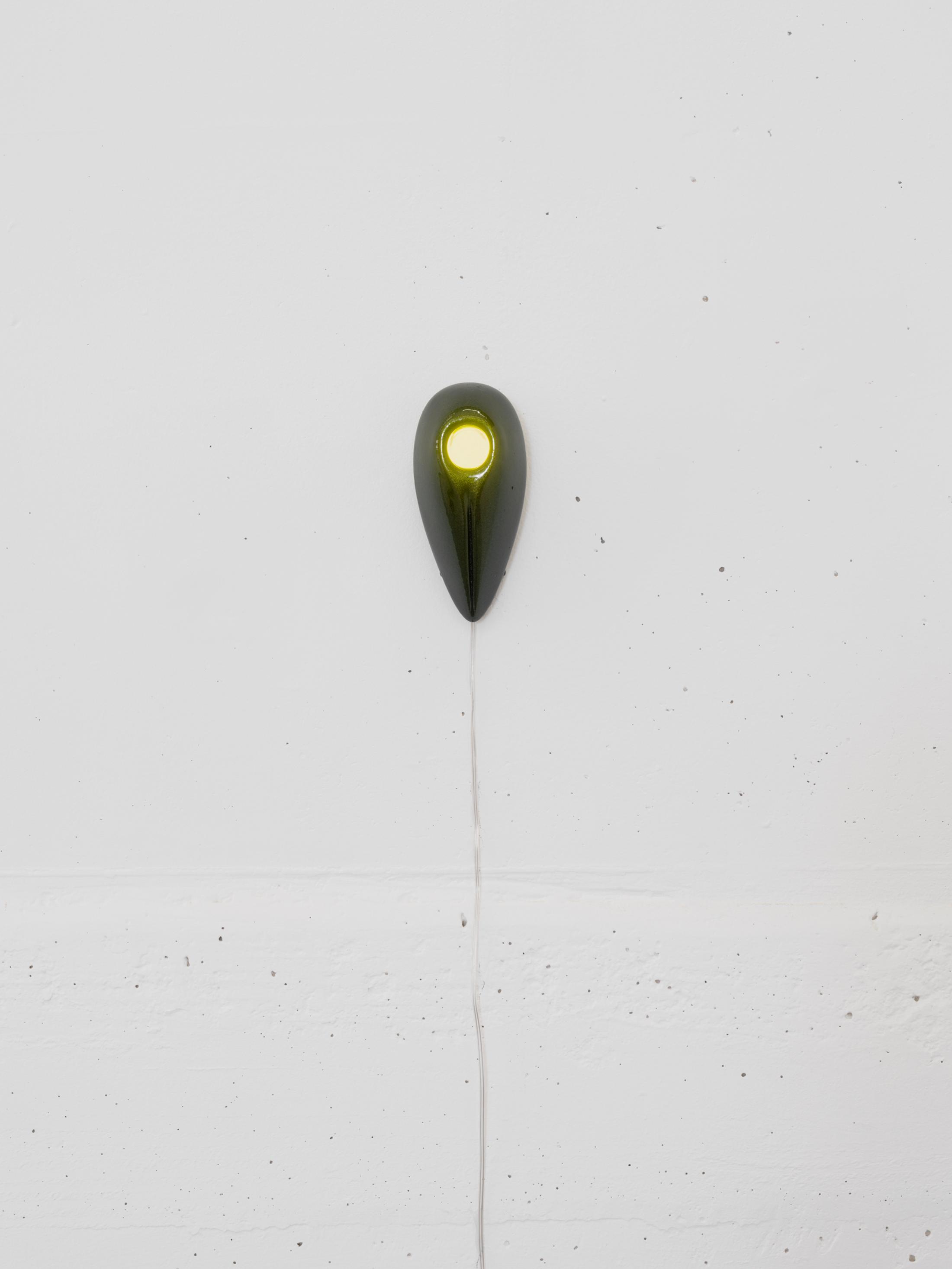 Exhibition View Kim Farkas Solo Show «We're still here; view on Kim Farkas, 22-26 (We’re still here), 2023, custom composites, LED, electronics, 14 x 7 x 6 cm» at All Stars, Lausanne, 2023 / Photo: Julien Gremaud / Courtesy: the artist and All Stars