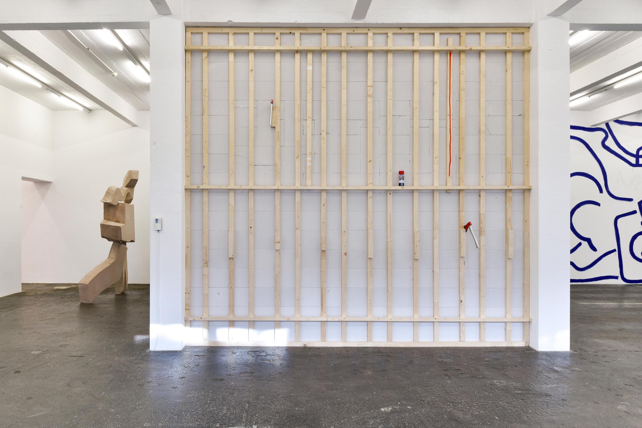 Exhibition View Groupshow «La fine ligne; view on Linus Bill and Adrien Horni, Simon Paccaud and Marine Julié» at Kunst Halle Sankt Gallen, St. Gallen, 2020 / Photo: Kunst Halle Sankt Gallen, Sebastian Schaub