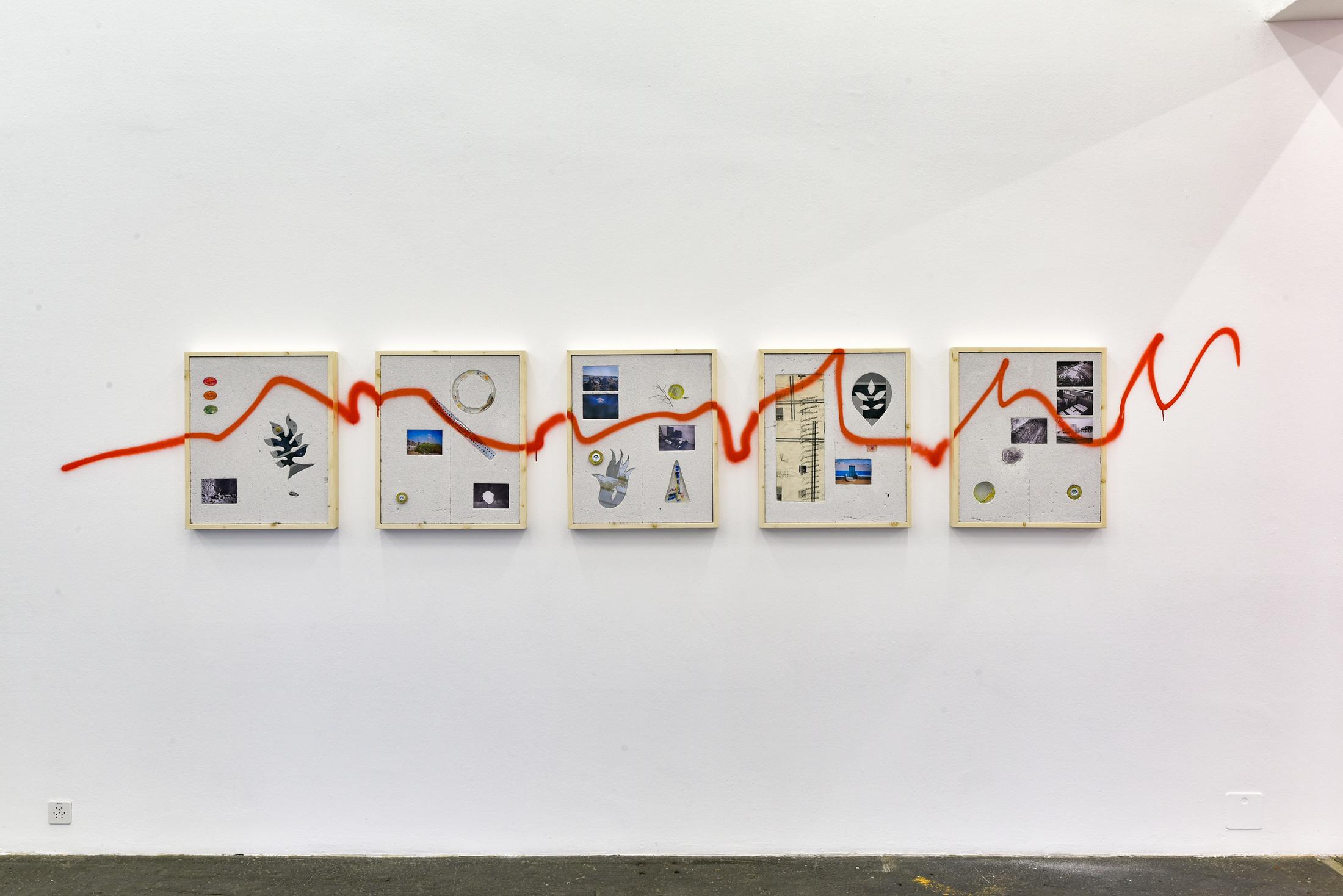 Exhibition View Groupshow «La fine ligne; view on Simon Paccaud, Cellular 20, 2020» at Kunst Halle Sankt Gallen, St. Gallen, 2020 / Photo: Kunst Halle Sankt Gallen, Sebastian Schaub / Courtesy: the artist