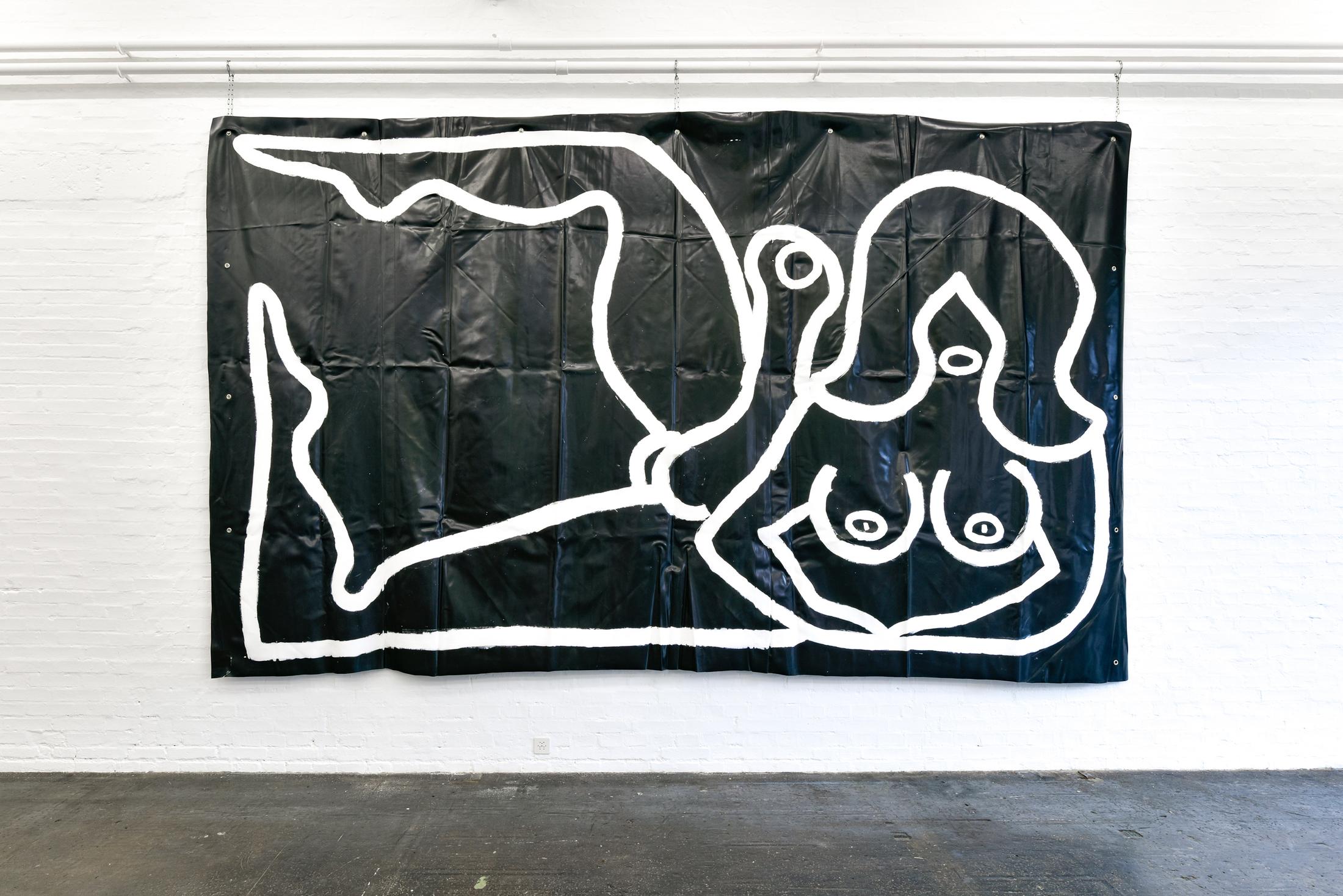 Exhibition View Groupshow «La fine ligne; view on Marine Julié, Le Chat, 2020» at Kunst Halle Sankt Gallen, St. Gallen, 2020 / Photo: Kunst Halle Sankt Gallen, Sebastian Schaub / Courtesy: the artist