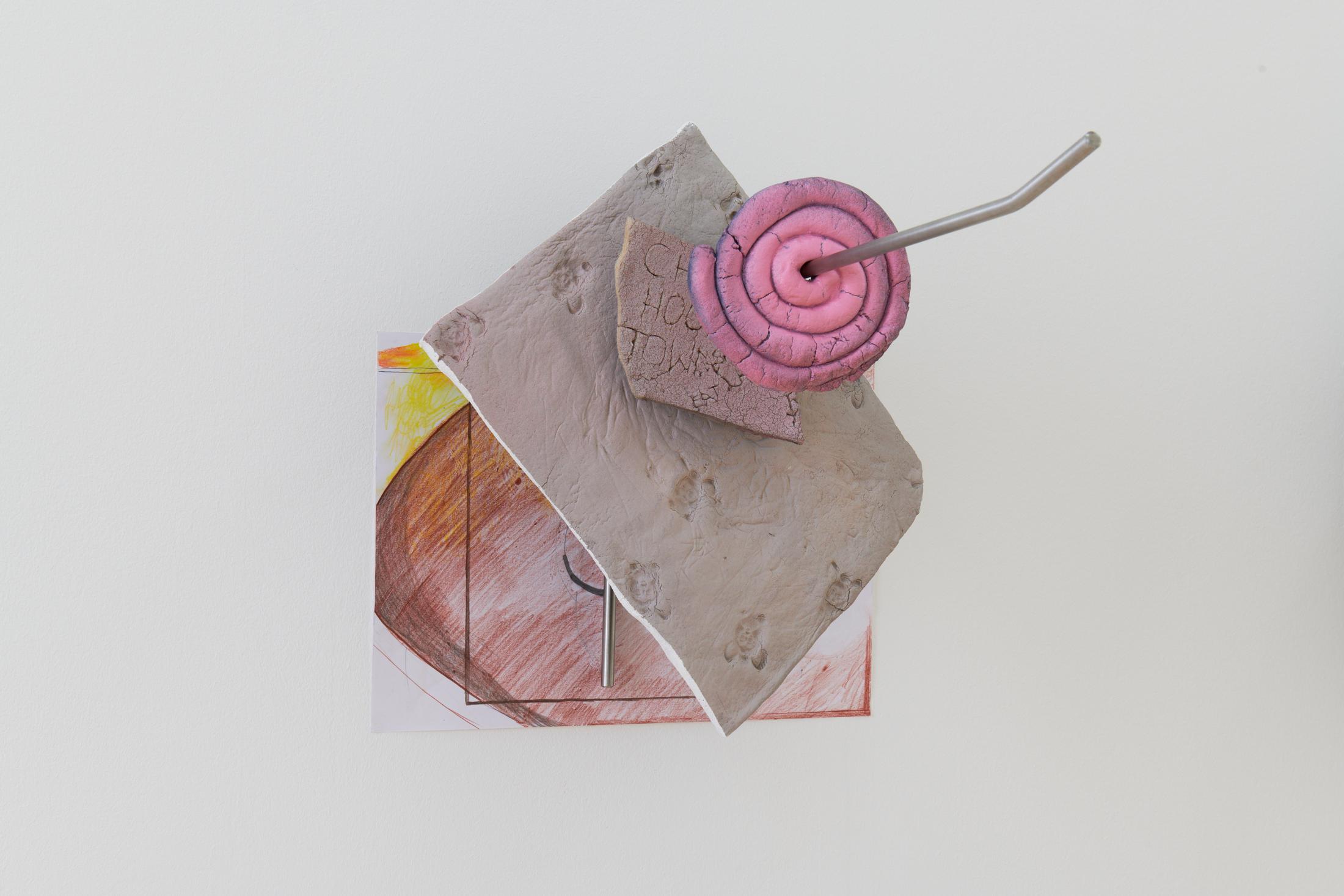 Exhibition View Group Show «La main-pleur; view on Jordan Selophane, Hanging on (Detail), 2022» at Kunsthalle Friart, Fribourg, 2022-2023 / Photo: Guillaume Python / Courtesy: the artists and Kunsthalle Friart