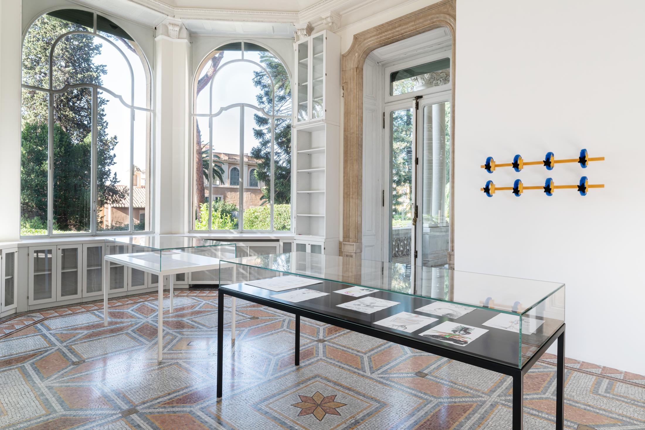 Exhibition View Group Show «L'arcobaleno riposa sulla strada» at Istituto Svizzero, Rome, 2022-2023 / Photo: OKNOstudio, Ela Bialkowska / Courtesy: the artists and Istituto Svizzero
