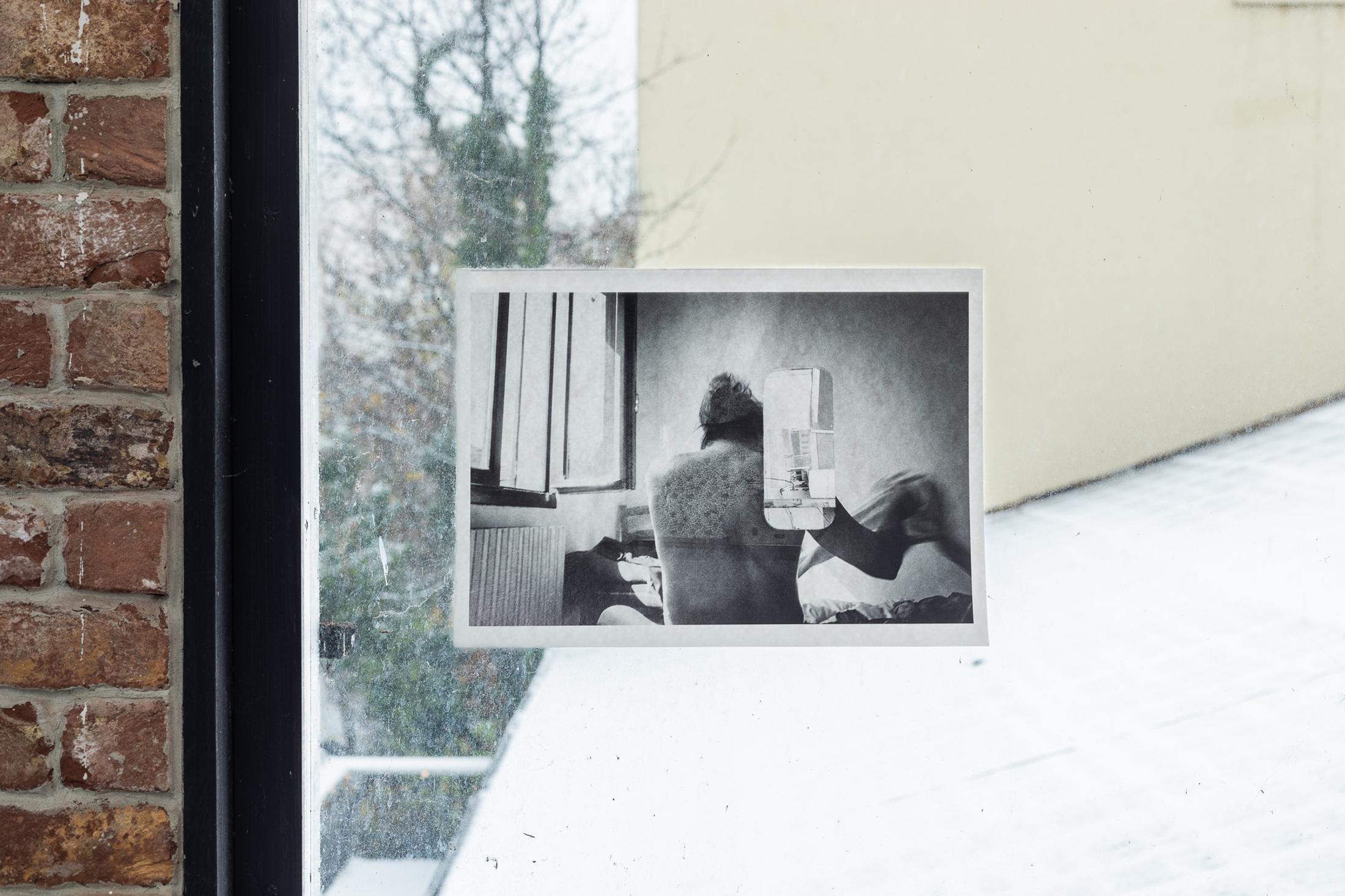 Exhibition View Duo Show «We Unleash Storms, Yet We Like the Sun; view on Lina Pallotta, Porpora - Bologna, 2015, digitally printed on Hahnemuhle FineArt Baryta 325 gr, 34 x 26 cm» at Last Tango, Zurich, 2022-2023 / Photo: Kilian Bannwart / Courtesy: the artist and Last Tango