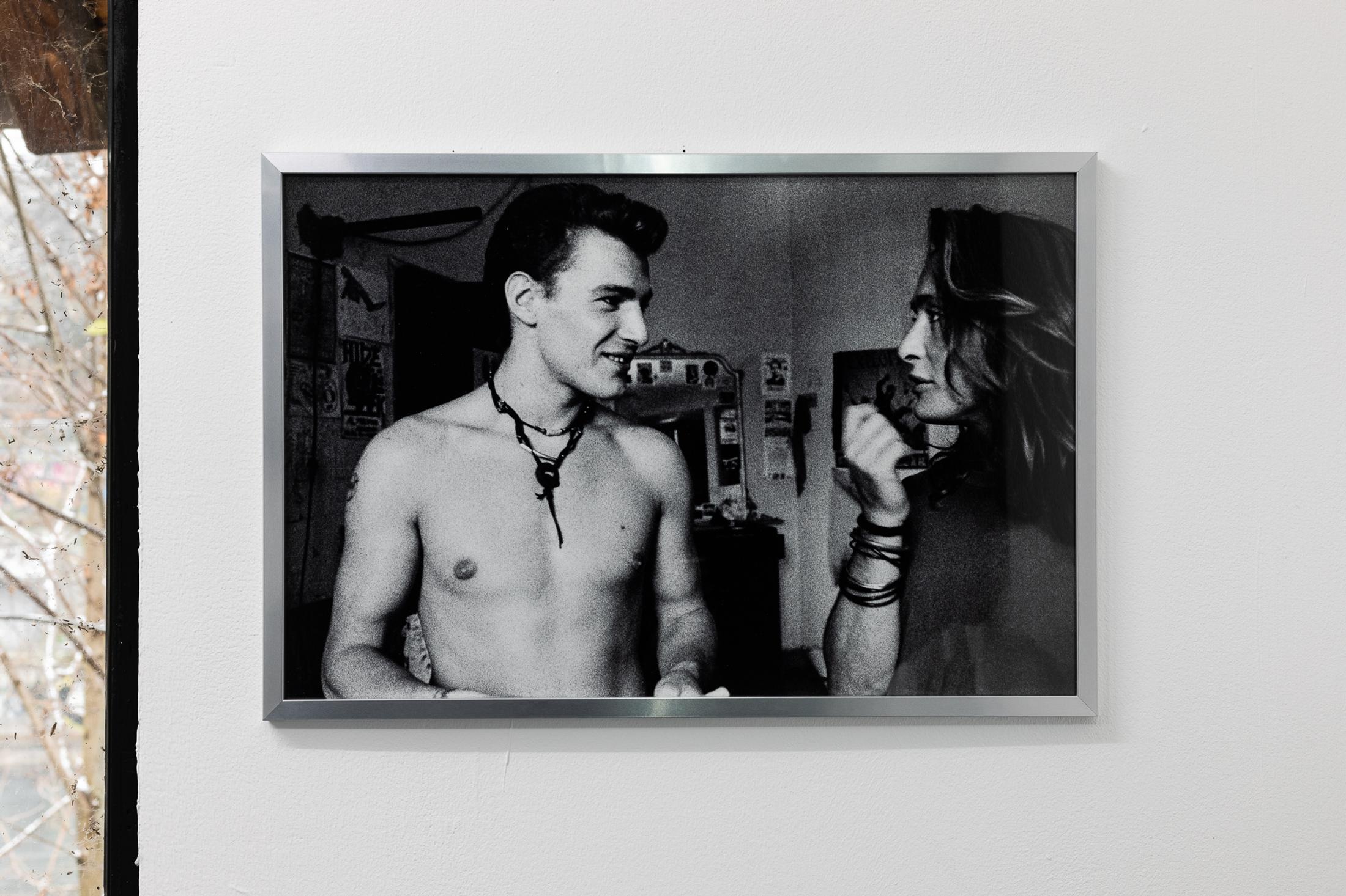 Exhibition View Duo Show «We Unleash Storms, Yet We Like the Sun; view on Lina Pallotta, Porpora - Porpora e Marco - Roma, 1991, digitally printed on Hahnemuhle FineArt Baryta 325 gr 60 x 40 cm» at Last Tango, Zurich, 2022-2023 / Photo: Kilian Bannwart / Courtesy: the artist and Last Tango