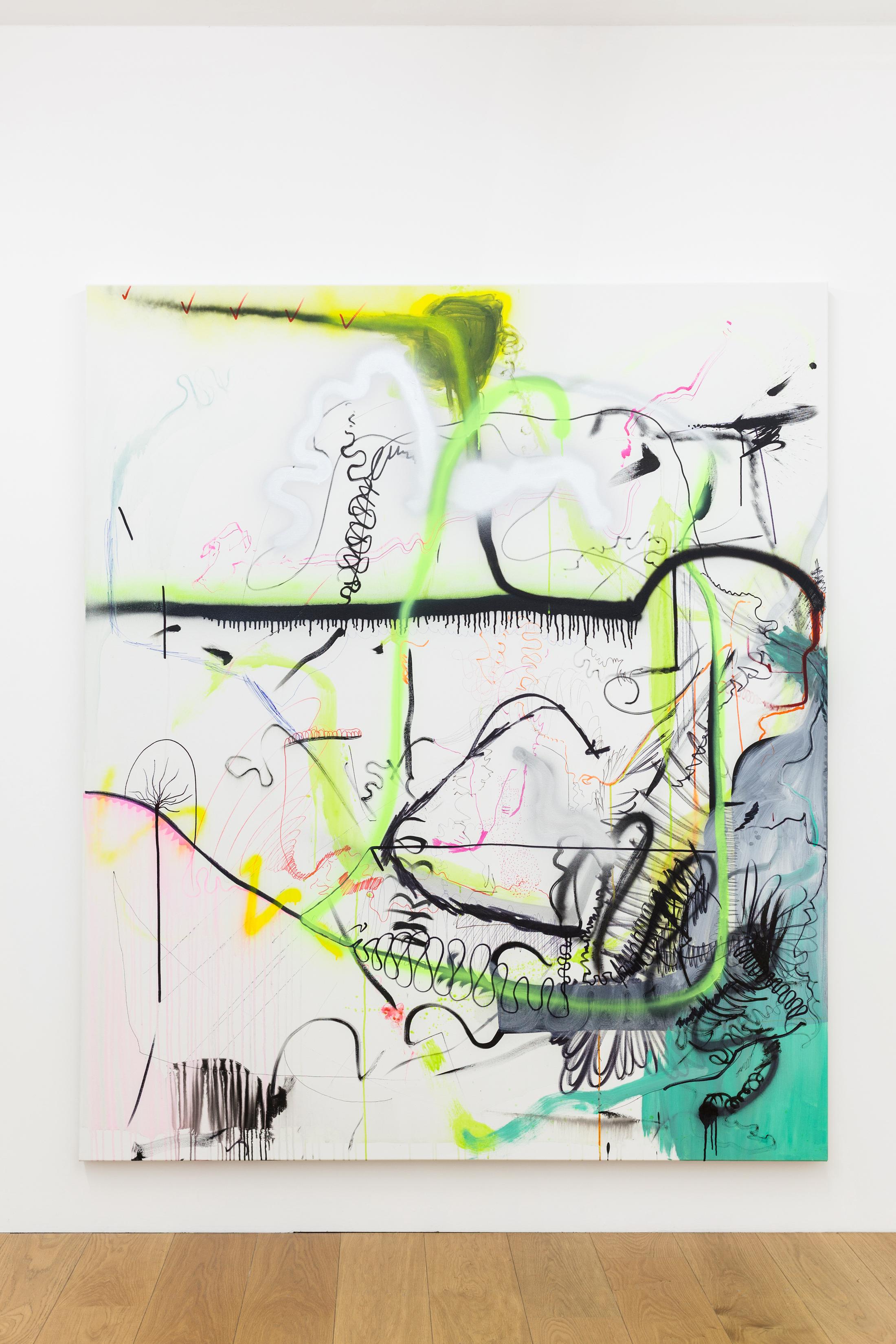 Exhibition View Linda Semadeni Soloshow «Scripts; view on Sie liegen und hängen neben uns und wir sehen durch sie durch, 2020» at Kirchgasse, Steckborn, 2020 / Photo: Björn Allemann / Courtesy: Linda Semadeni and Kirchgasse