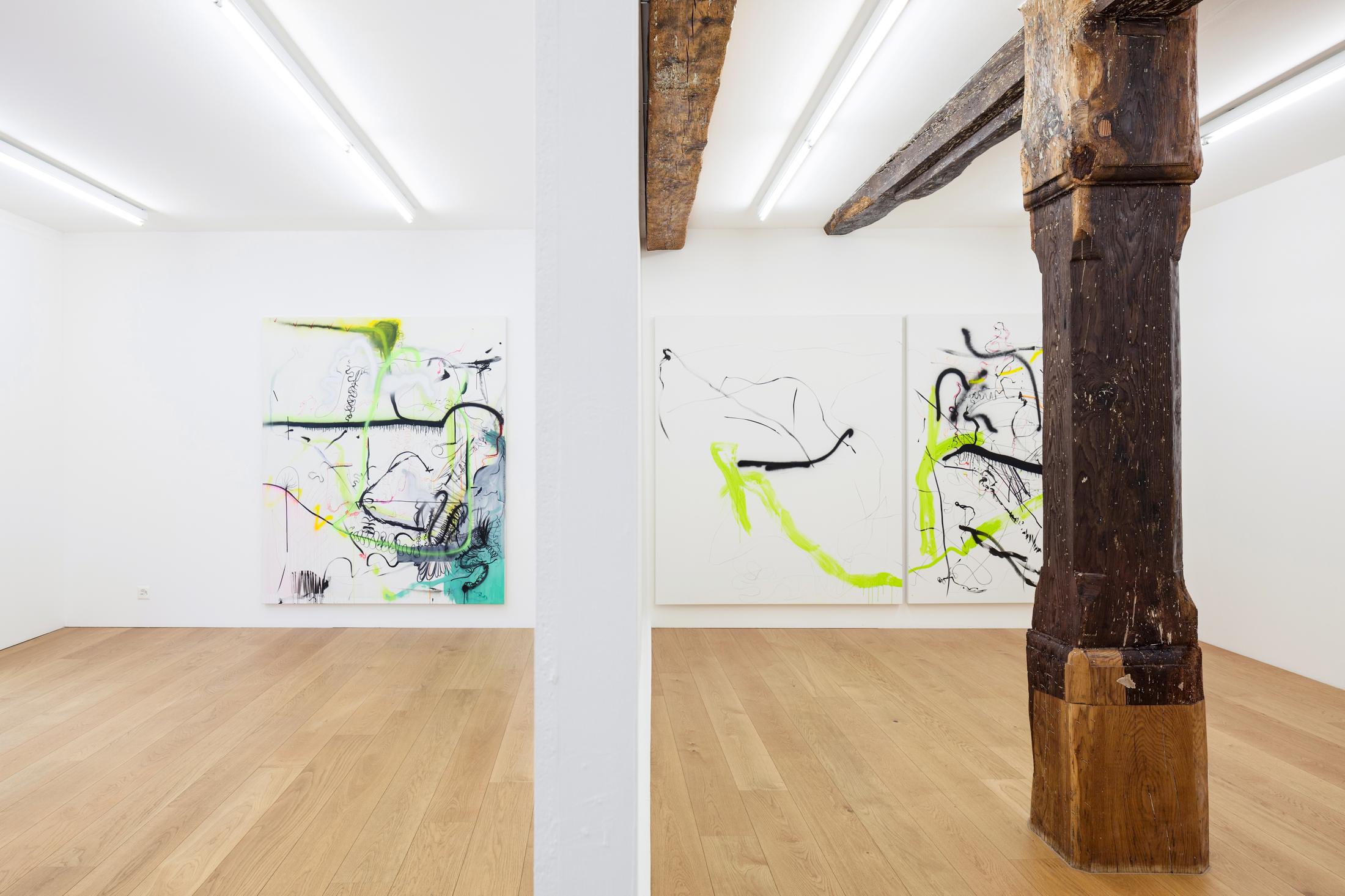 Exhibition View Linda Semadeni Soloshow «Scripts» at Kirchgasse, Steckborn, 2020 / Photo: Björn Allemann / Courtesy: Linda Semadeni and Kirchgasse