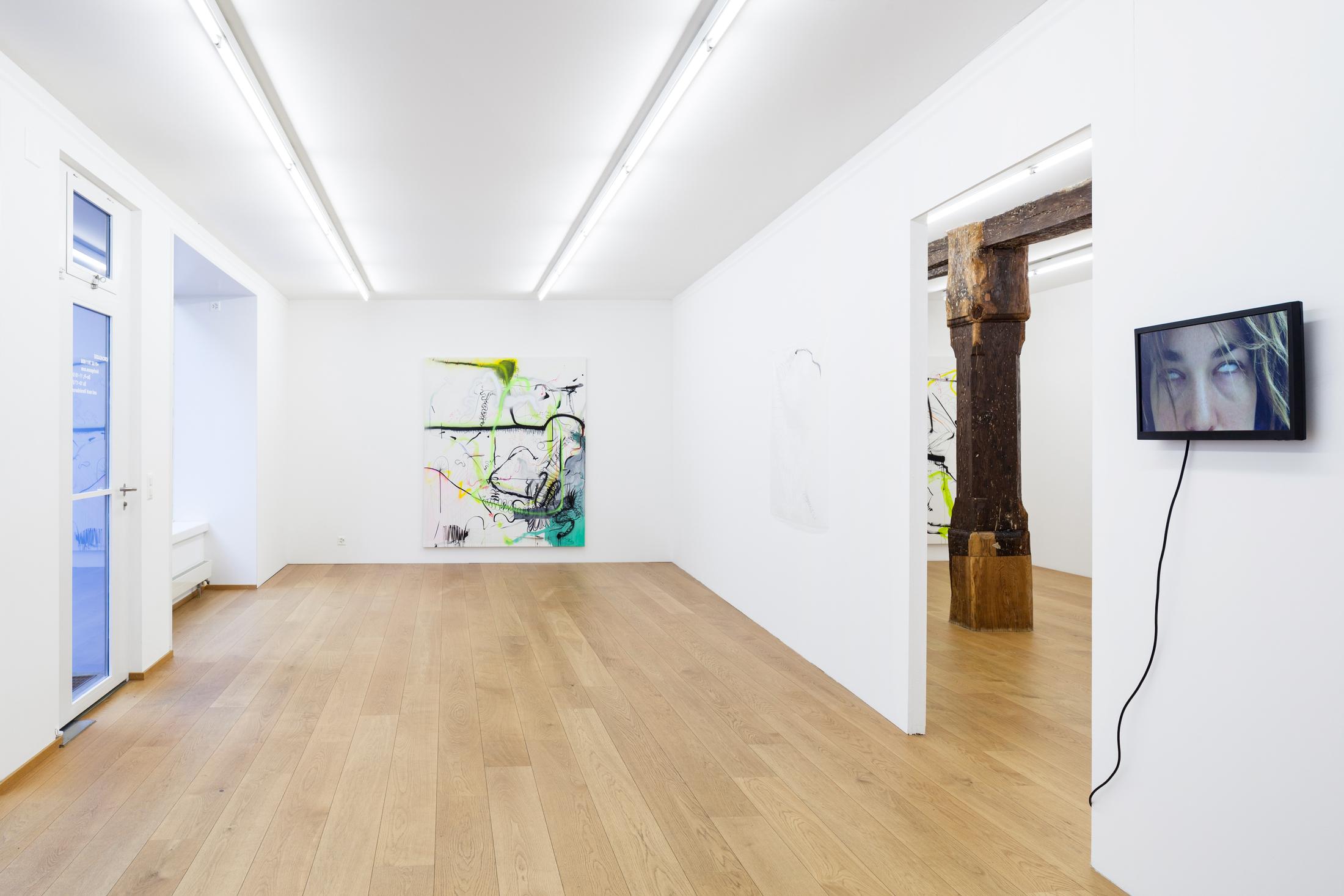 Exhibition View Linda Semadeni Soloshow «Scripts» at Kirchgasse, Steckborn, 2020 / Photo: Björn Allemann / Courtesy: Linda Semadeni and Kirchgasse