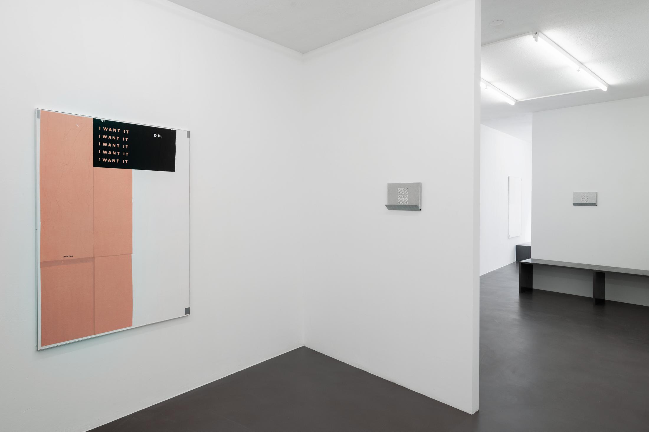 Exhibition View Lorenza Longhi Solo Show «Treat Yourself to a Break» at Weiss Falk, Basel, 2021 / Photo: Flavio Karrer / Courtesy: the artist and Weiss Falk