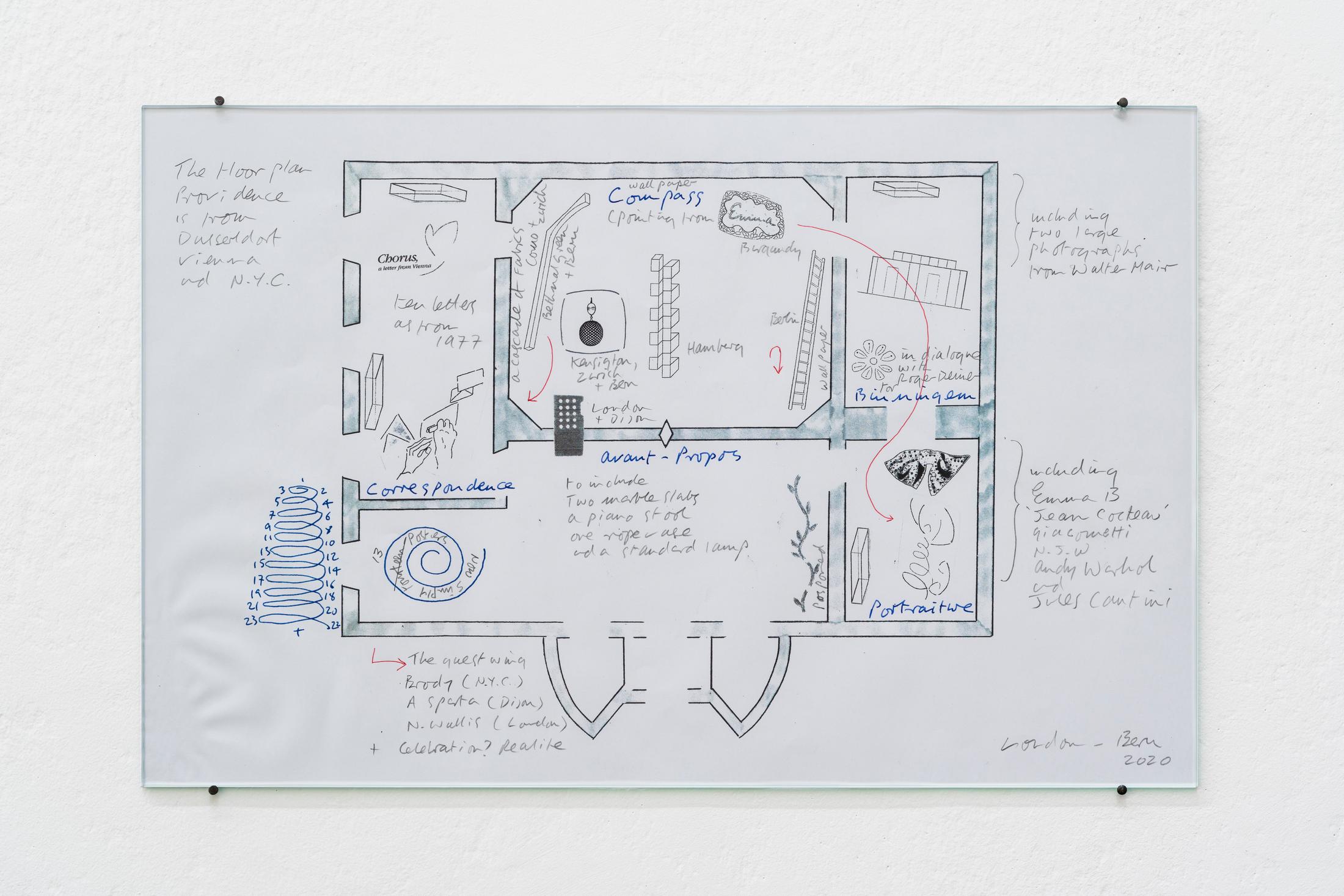 Exhibition View Marc Camille Chaimowicz Soloshow «Dear Valérie…» at Kunsthalle Bern, Bern, 2020 / Photo: Gunnar Meier / Courtesy: the artist and Kunsthalle Bern
