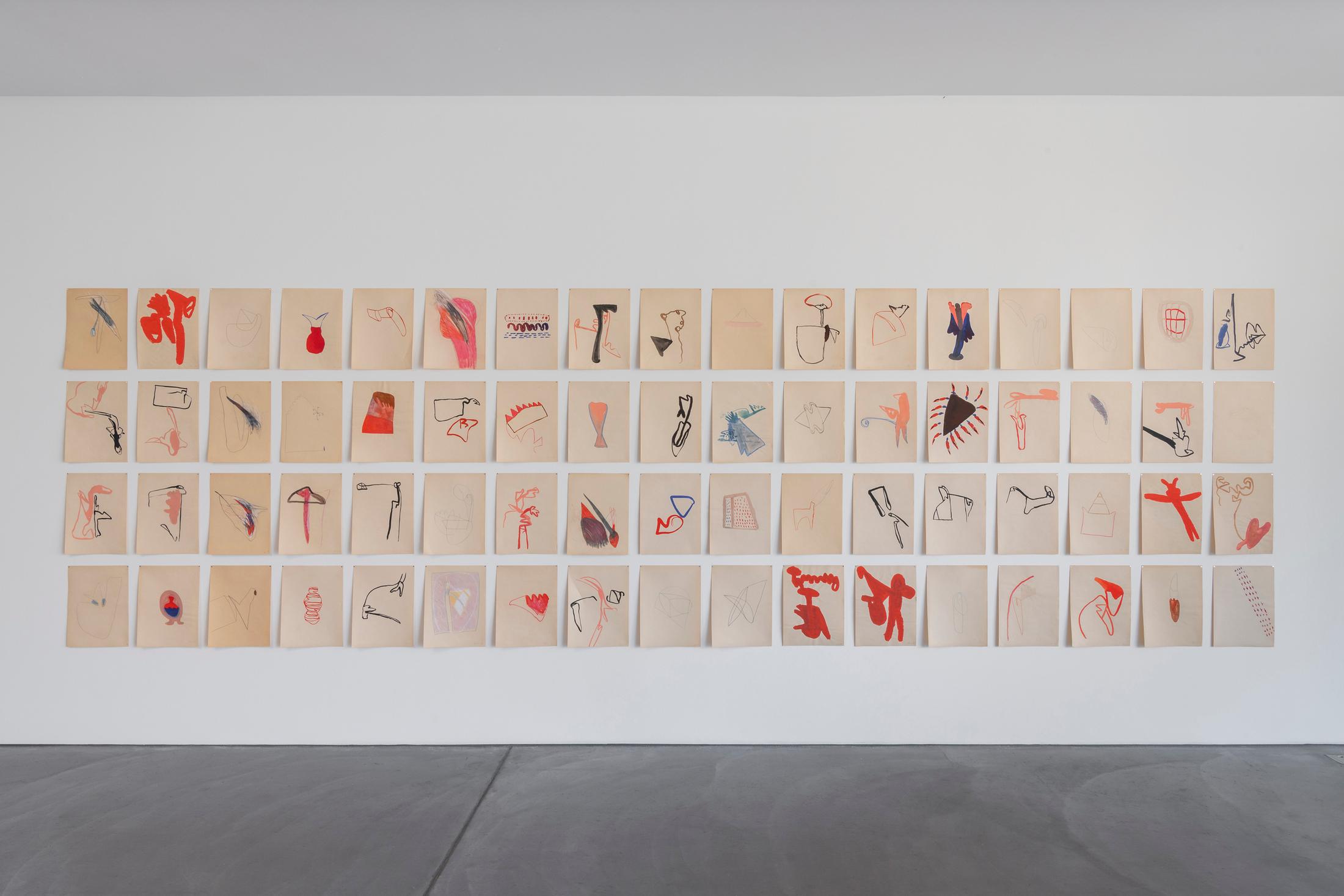 Exhibitioin View Marianne Eigenheer Soloshow at von Bartha, Basel, 2019 / Photo: Ben Köchlin / Courtesy: Marianne Eigenheer Estate and von Bartha