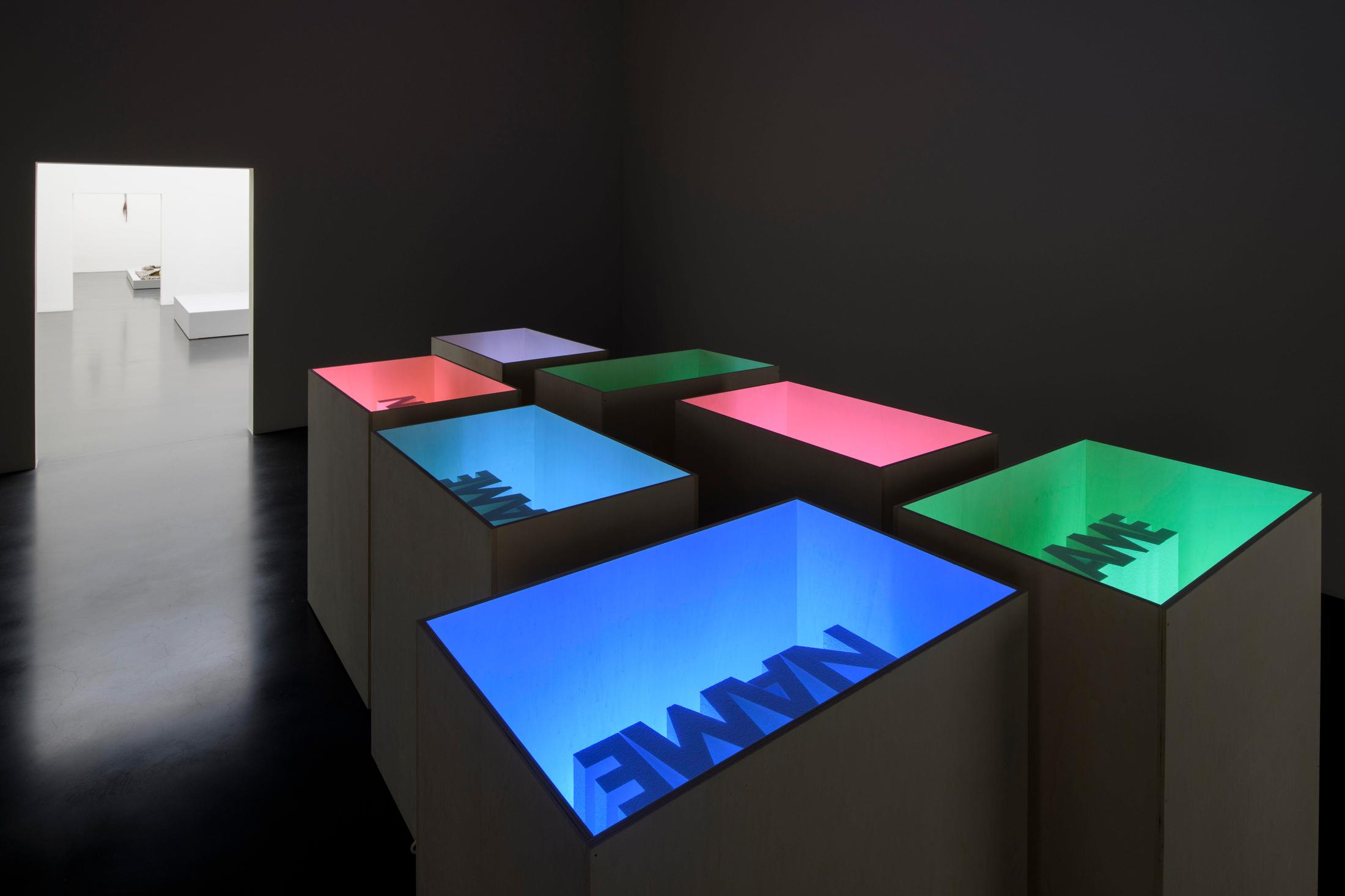 Exhibition View Marion Baruch Soloshow «Retrospektive – innenausseninnen» at Kunstmuseum Luzern, Lucerne, 2020 / Photo: Marc Latzel / Courtesy: the artist and Kunstmuseum Luzern