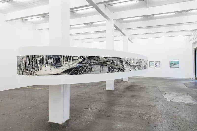 Exhibition View Mark van Yetter Soloshow «False Friends… and Six Bottles» at Kunsthalle Sankt Gallen, St. Gallen, 2019 / Photo: Gunnar Meier / Courtesy: the artist; Bridget Donahue, NYC; VI, VII, Oslo and Collection Ellen and Michael Ringier, Switzerland