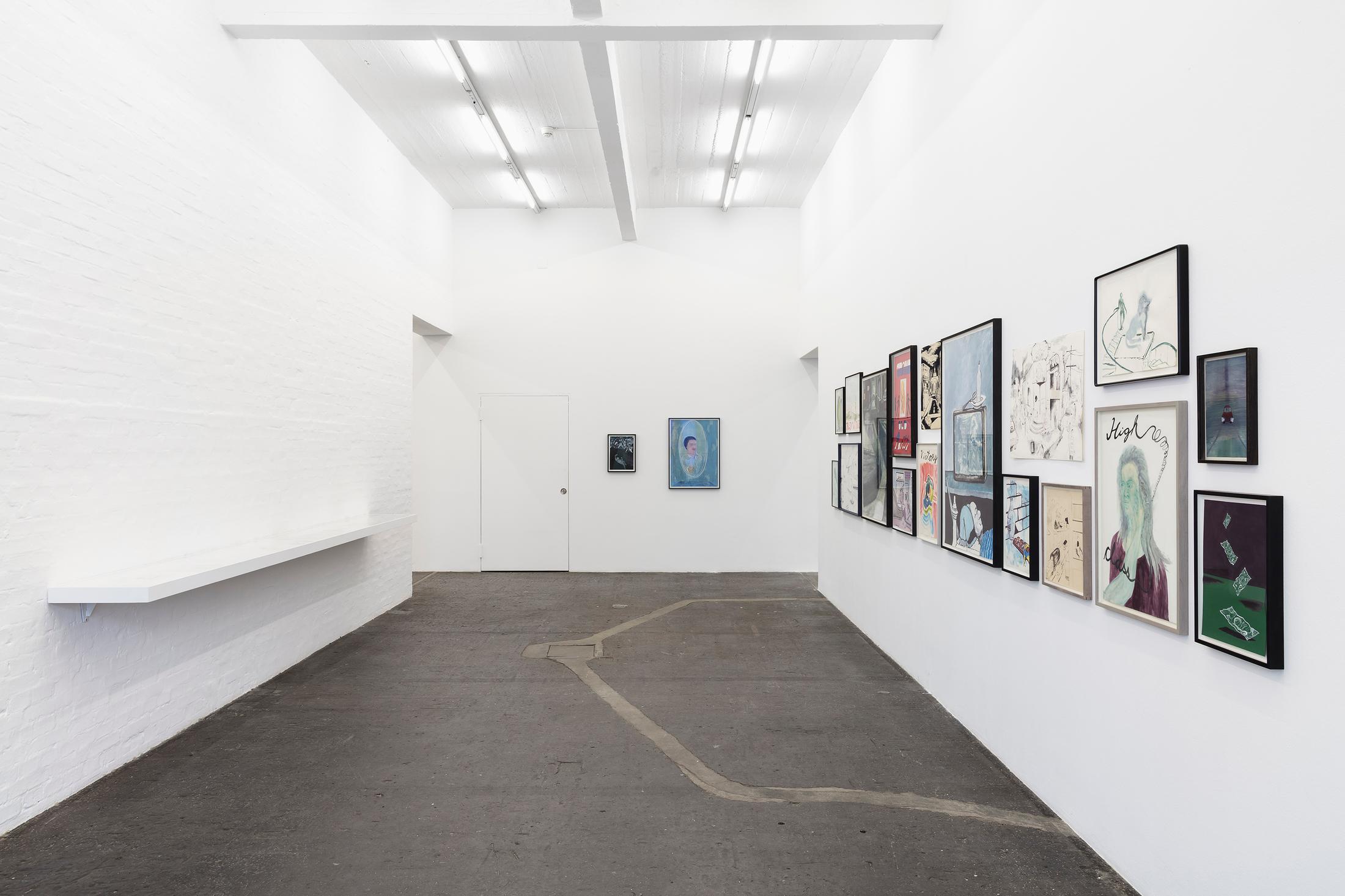 Exhibition View Mark van Yetter Soloshow «False Friends… and Six Bottles» at Kunsthalle Sankt Gallen, St. Gallen, 2019 / Photo: Gunnar Meier / Courtesy: the artist; Bridget Donahue, NYC; VI, VII, Oslo and Collection Ellen and Michael Ringier, Switzerland