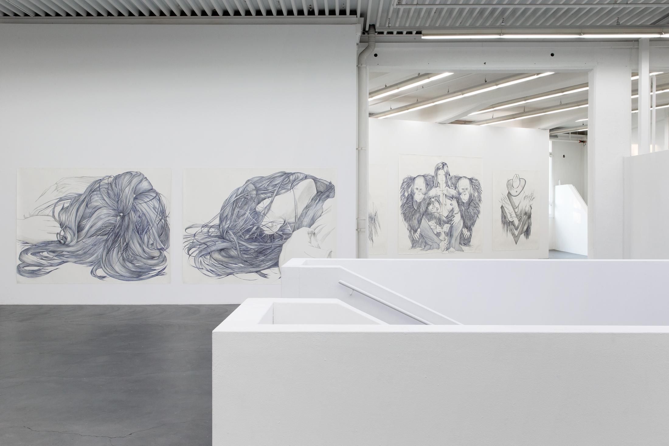 Exhibition View Marlene McCarty Soloshow «Into the Weeds; view on “14”(2) / “14”(4), 2014» at Kunsthaus Baselland, Muttenz, 2020 / Photo: Gina Folly / Courtesy: the artist and Sikkema Jenkins & Co. Gallery