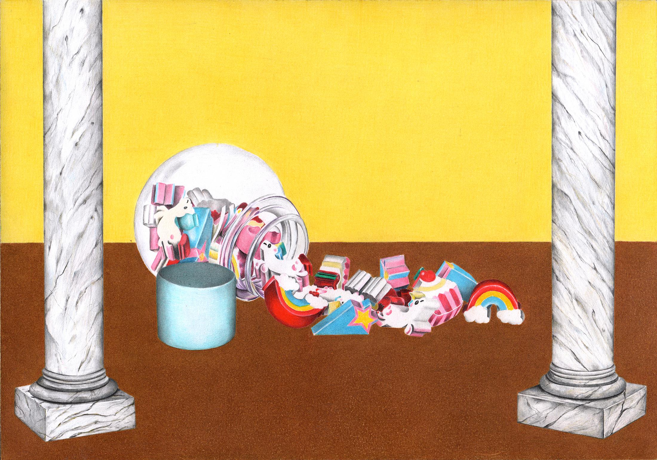 Exhibition View Marta Riniker-Radich Soloshow «Last Gasp; view on Unwelcome Gifts, 2019» at Galerie Francesca Pia, Zurich, 2019 / Photo: Annik Wetter / Courtesy: the artist and Galerie Francesca Pia