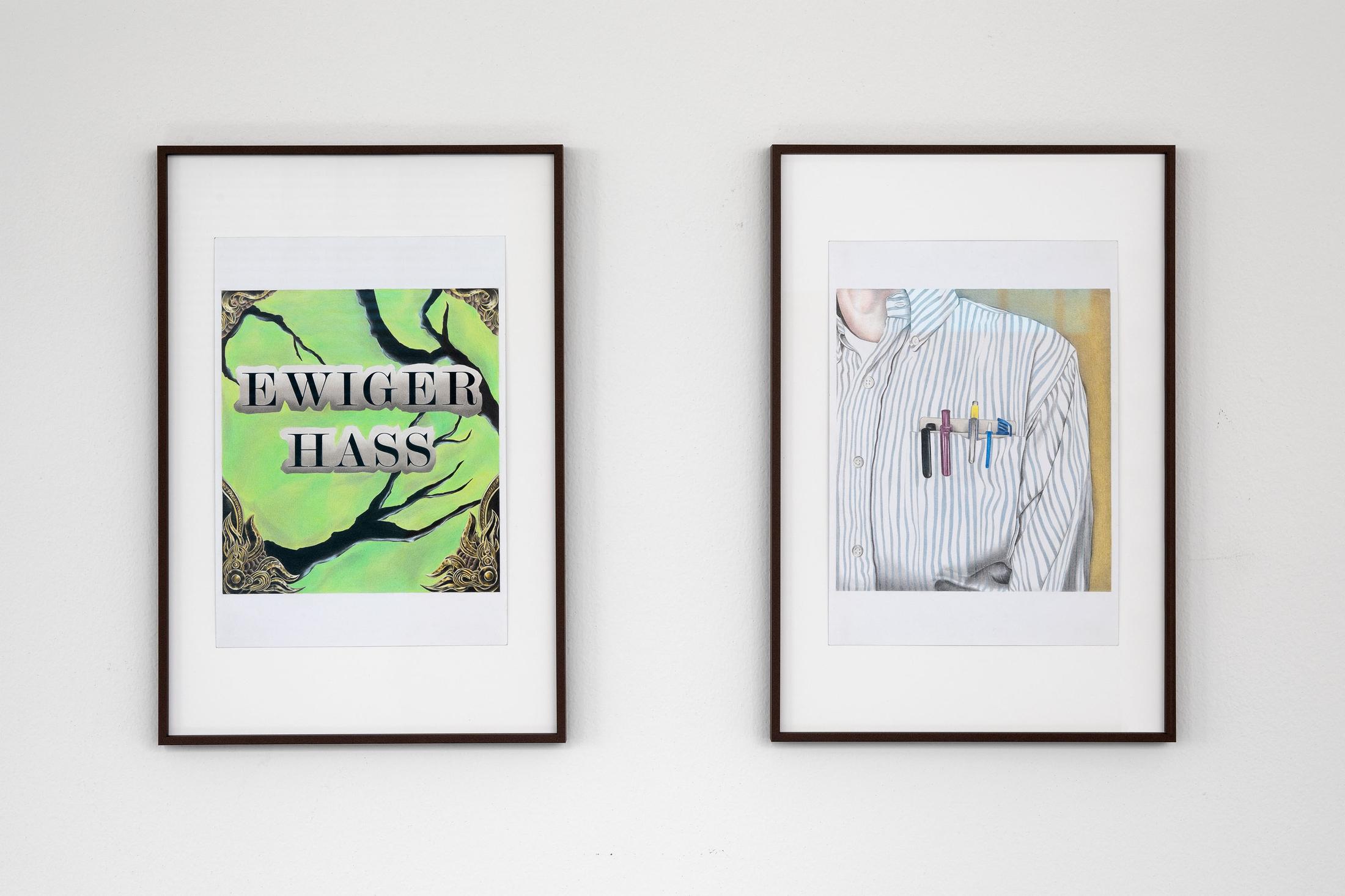 Exhibition View Marta Riniker-Radich Solo Show «Patience Will Reward Those Who Lie in Wait; view on Marta Riniker-Radich, Untitled, 2021; No Fly-by-Night Pamphleteer, 2021» at Istituto Svizzero, Milano, 2021 / Photo: Giulio Boem / Courtesy: the artist and Istituto Svizzero