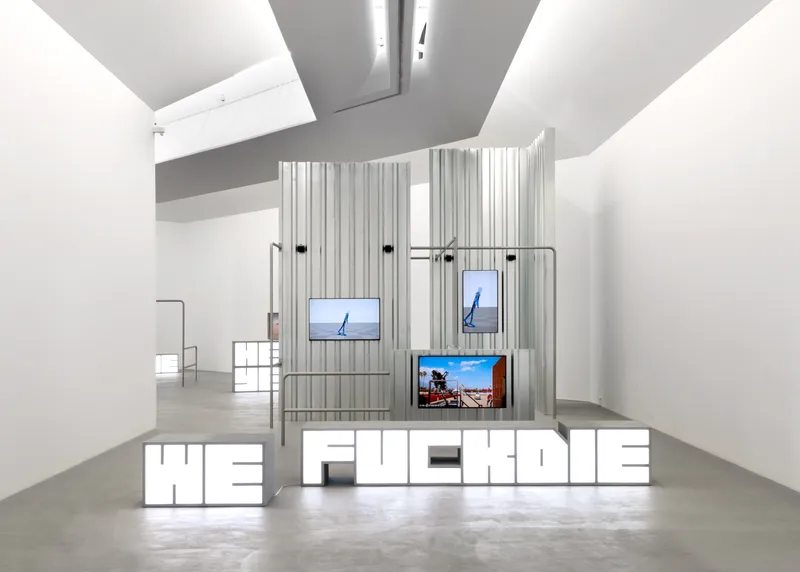 Exhibition View Hito Steyerl "Hell Yeah We Fuck Die" at Kunstmuseum Basel Gegenwart 2018 / Photo: Marc Asekhame / Courtesy: Andrew Kreps Gallery, New York
