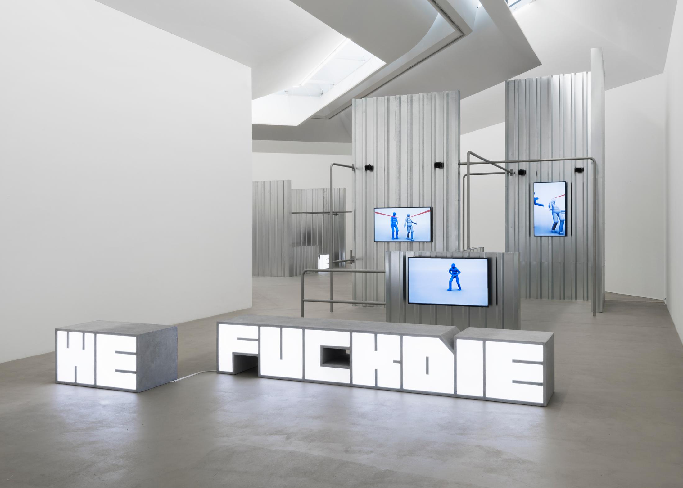 Exhibition View Hito Steyerl "Hell Yeah We Fuck Die" at Kunstmuseum Basel Gegenwart 2018 / Photo: Marc Asekhame / Courtesy: Andrew Kreps Gallery, New York