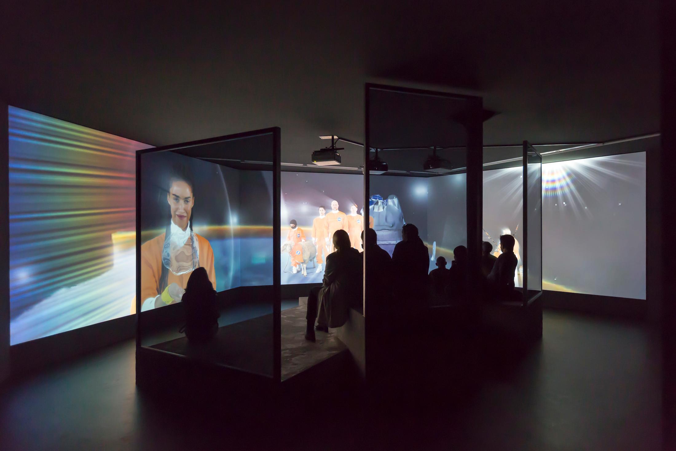Exhibition View Martha Rosler and Hito Steyerl "War Games" at Kunstmuseum Basel Gegenwart 2018 / Photo: Julian Salinas
