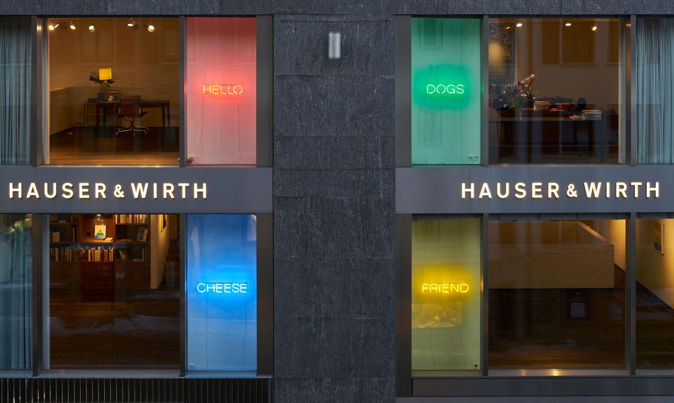 Exhibition View Martin Creed Solo Show «Step Paintings» at Hauser & Wirth, St. Moritz, 2023 / Photo: Jon Etter / Courtesy: Martin Creed, 2023, ProLitteris, Zurich and Hauser & Wirth