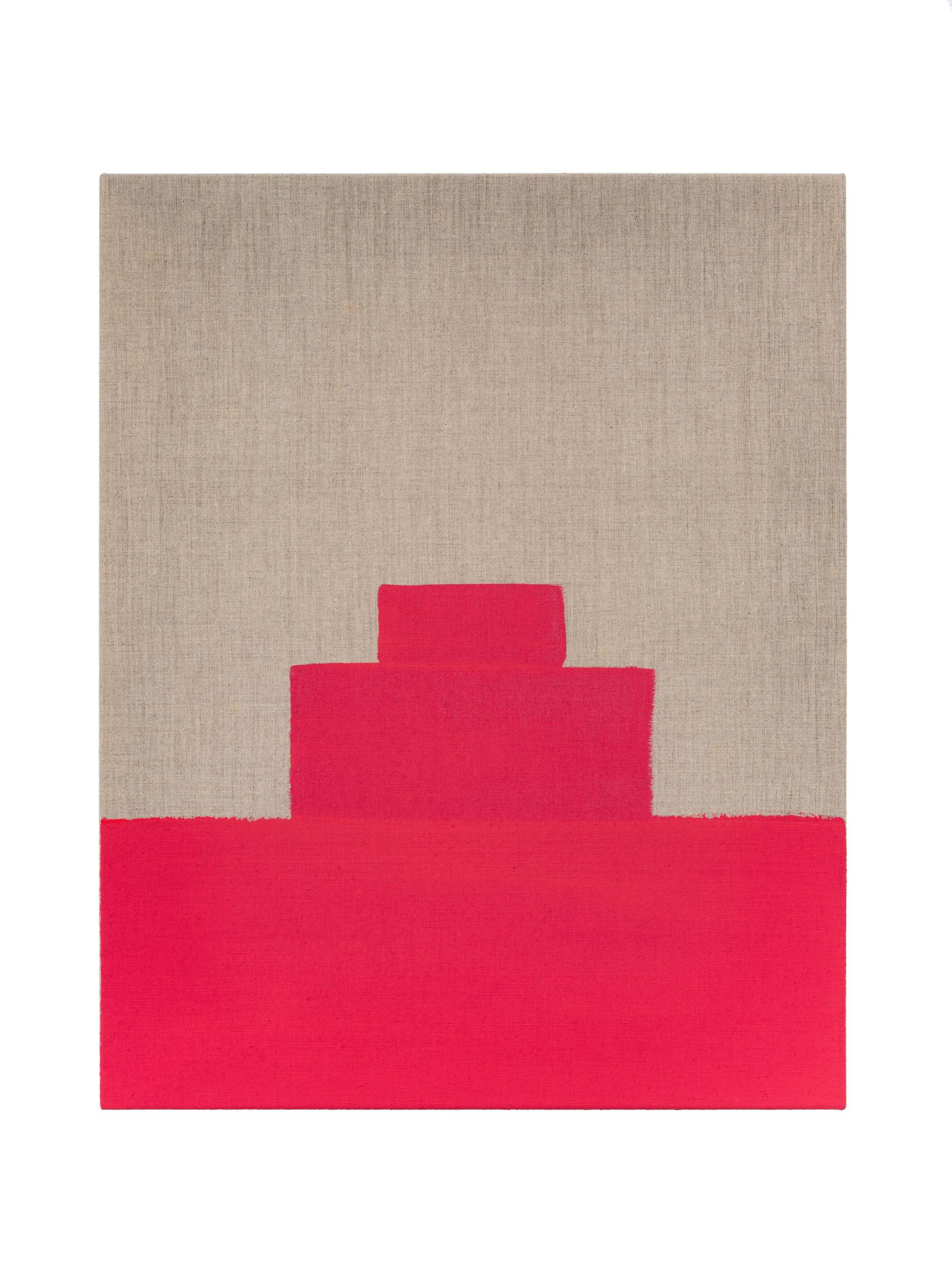 Exhibition View Martin Creed Solo Show «Step Paintings; view on Martin Creed, Work No. 2112, 2014, Acrylic on canvas, 51 x 41 x 3 cm» at Hauser & Wirth, St. Moritz, 2023 / Photo: Damian Griffiths / Courtesy: Martin Creed, 2023, ProLitteris, Zurich and Hauser & Wirth