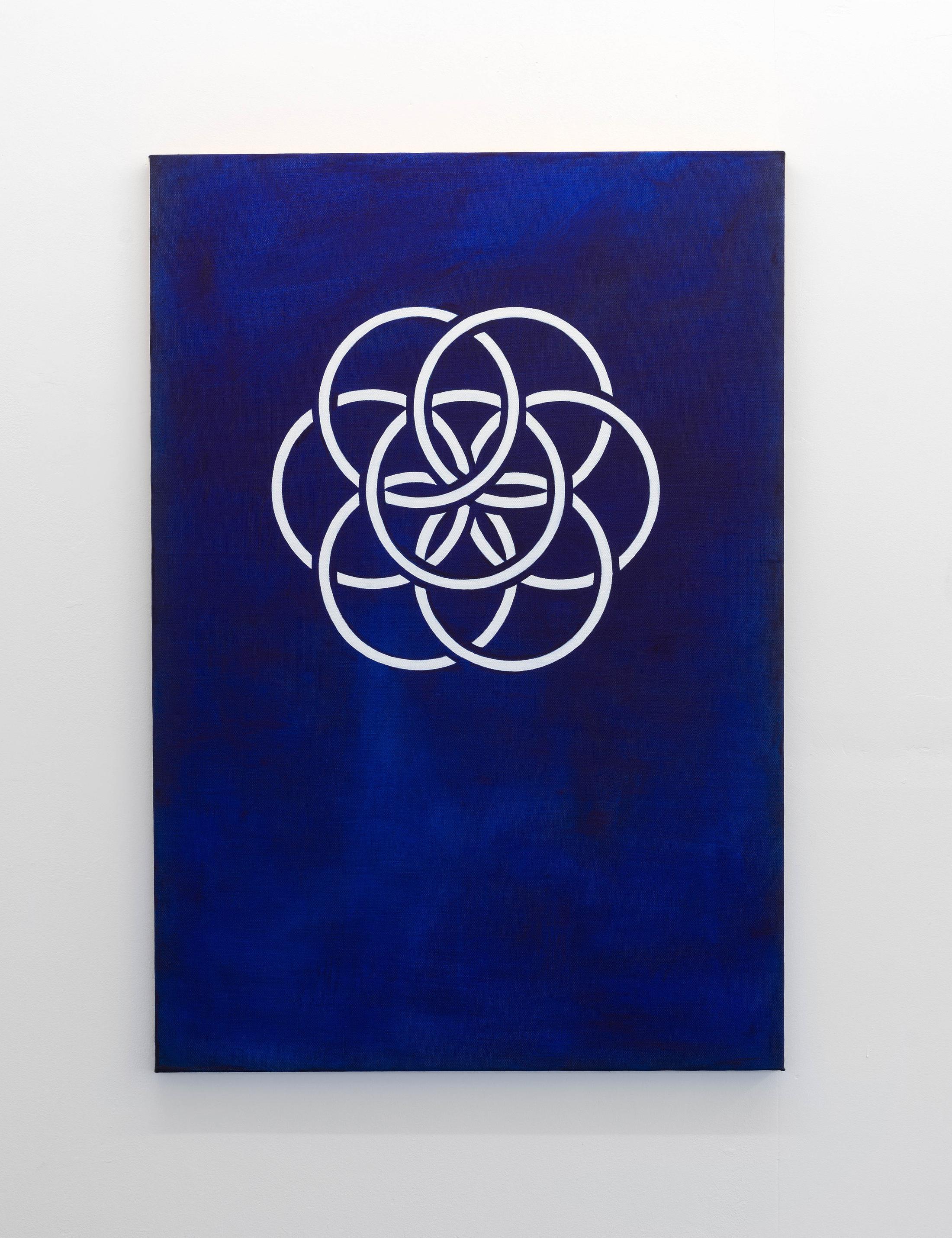 Exhibition View Mathis Gasser «Structures and Institutions / view on Earth Flag, 2018» at Weiss Falk, Basel / Photo: Flavio Karrer / Courtesy: the artist and Weiss Falk