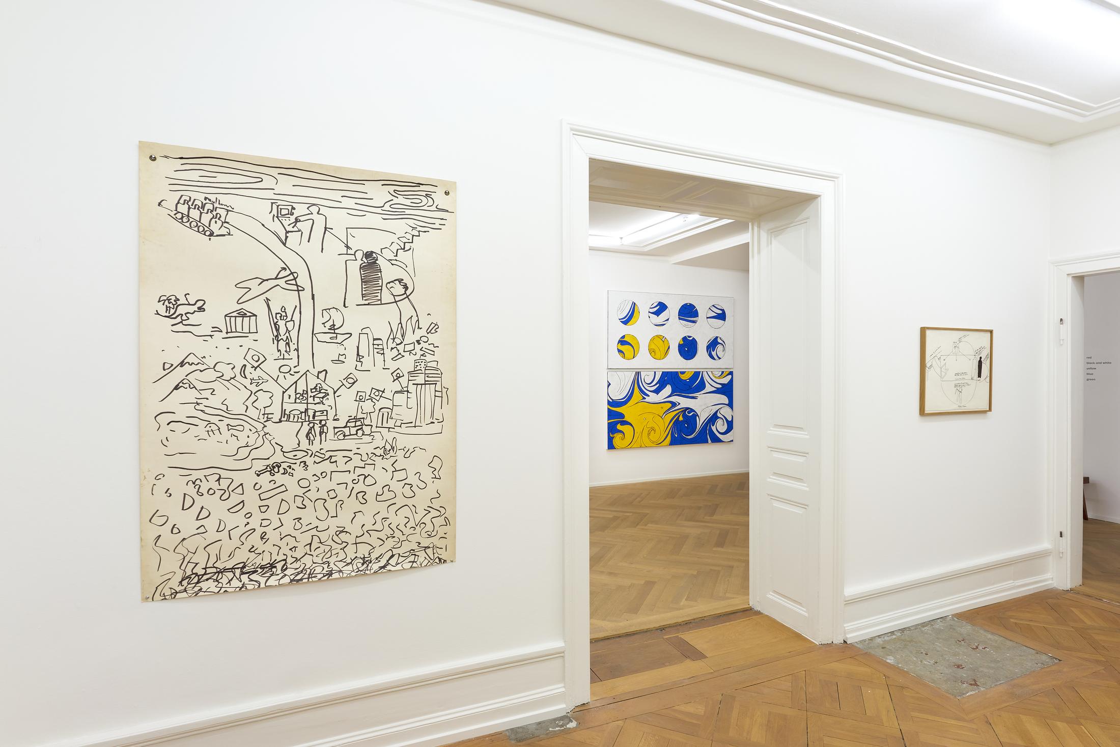 Exhibition View Matt Mullican Soloshow «Representing the Five Worlds - 50 Years of Work» at Mai 36 Galerie, Zurich, 2020 / Courtesy: the artist and Mai 36 Galerie