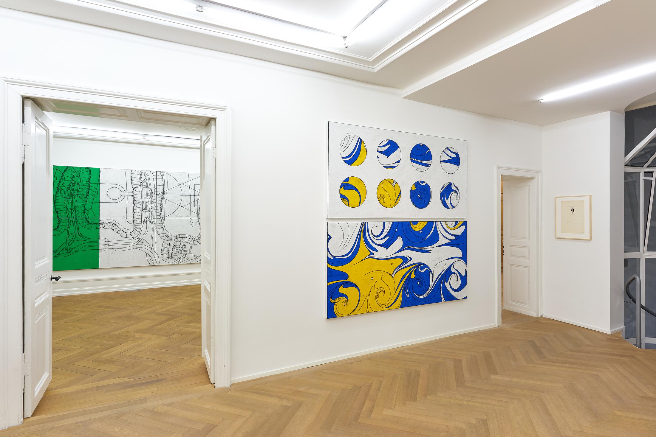 Exhibition View Matt Mullican Soloshow «Representing the Five Worlds - 50 Years of Work» at Mai 36 Galerie, Zurich, 2020 / Courtesy: the artist and Mai 36 Galerie