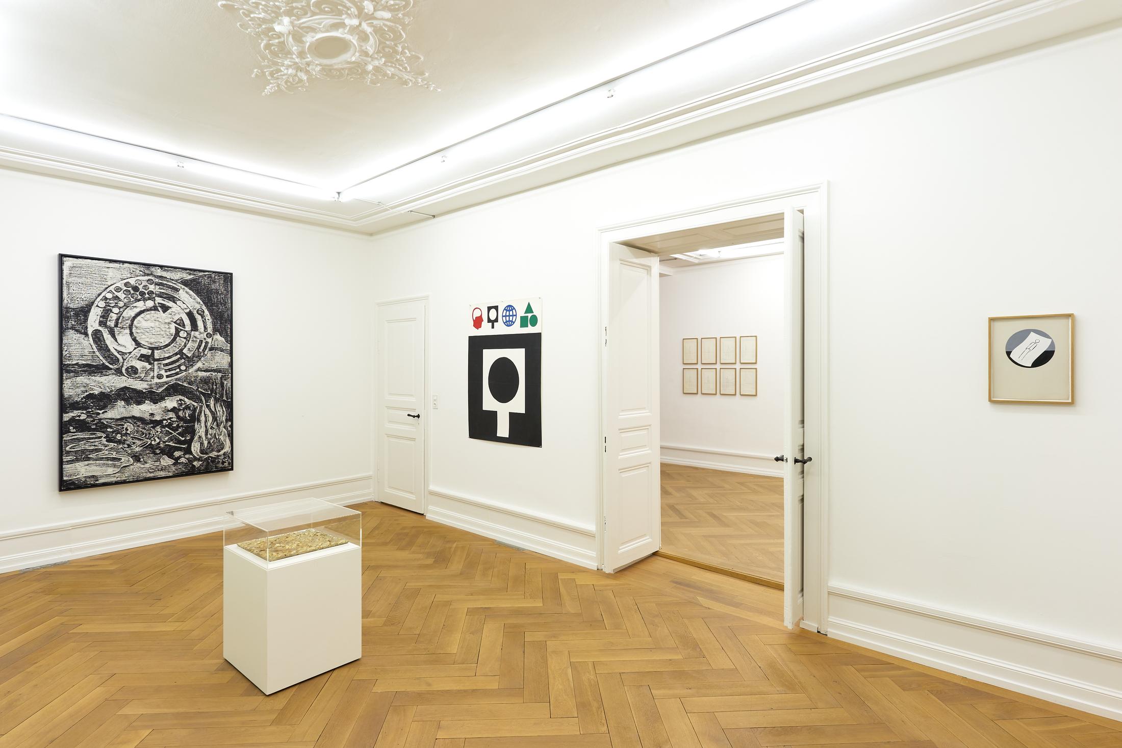 Exhibition View Matt Mullican Soloshow «Representing the Five Worlds - 50 Years of Work» at Mai 36 Galerie, Zurich, 2020 / Courtesy: the artist and Mai 36 Galerie