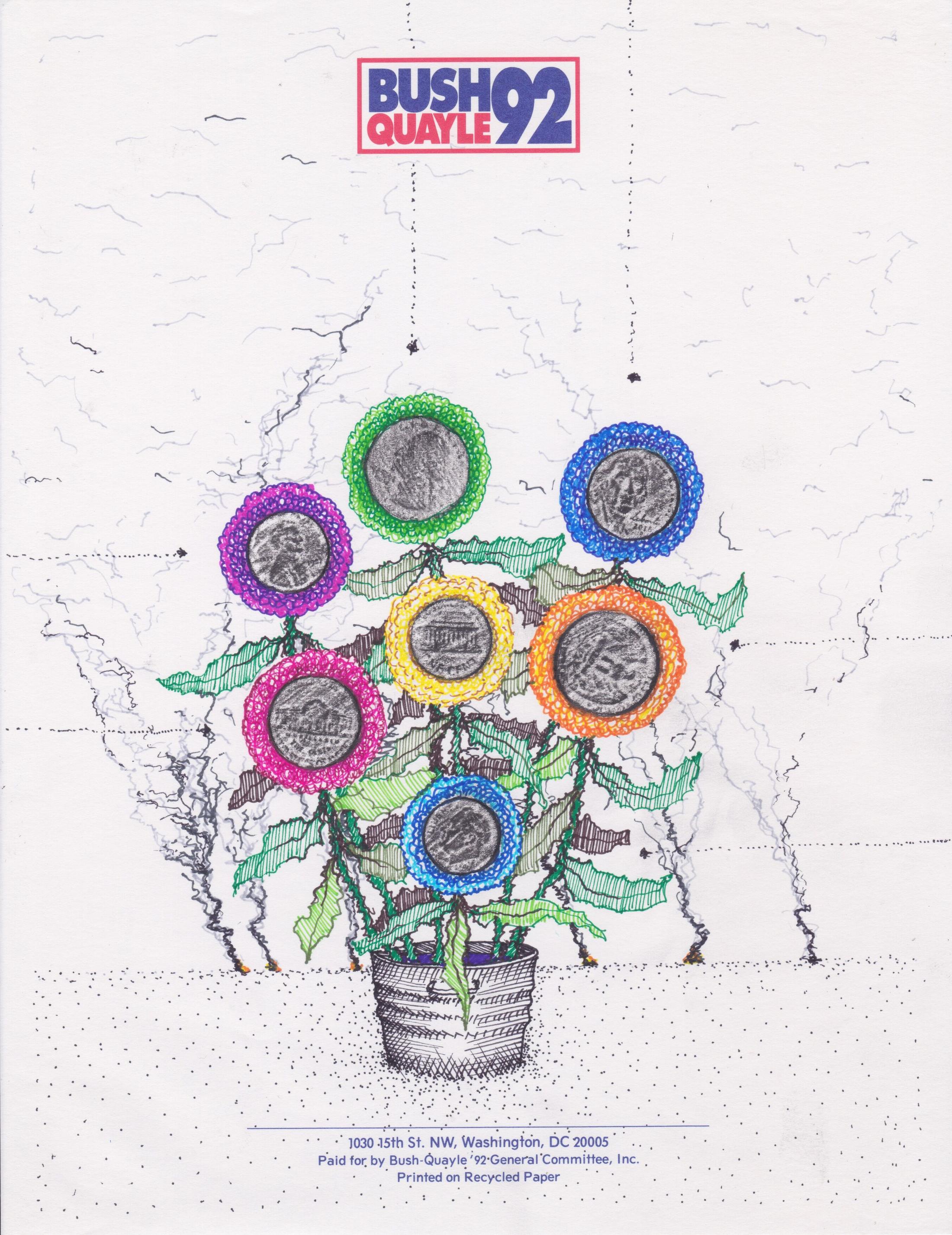 Exhibition View Matthew Day Jackson Soloshow «Flowers, Windows and Thistles; view on Matthew Day Jackson, Letterhead Drawing #21, 2020, Pen, pencil on paper, 28 x 21.6 cm» at Hauser & Wirth Zürich, Zurich, 2020 / Photo: © Matthew Day Jackson / Courtesy: the artist and Hauser & Wirth