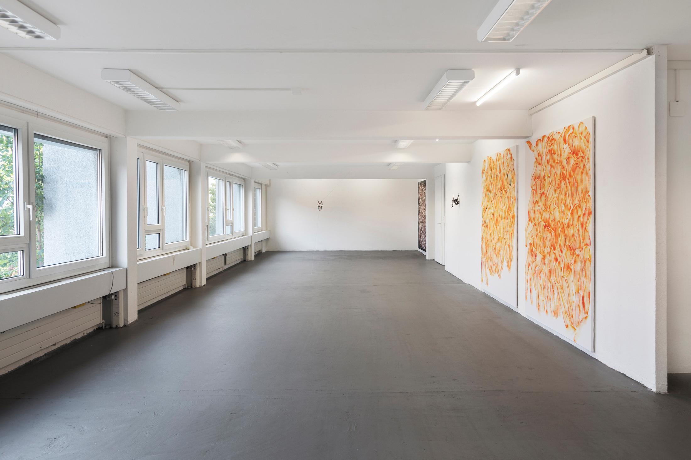 Exhibition View Joint Exhibition «Punk Delikatessen» at Suns Works, Zurich, 2020 / Photo: Simon Baumberger  / Courtesy: the artists and Suns Works