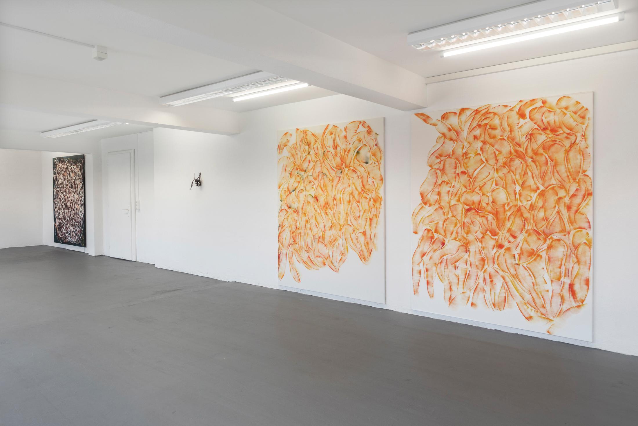 Exhibition View Joint Exhibition «Punk Delikatessen» at Suns Works, Zurich, 2020 / Photo: Simon Baumberger  / Courtesy: the artists and Suns Works