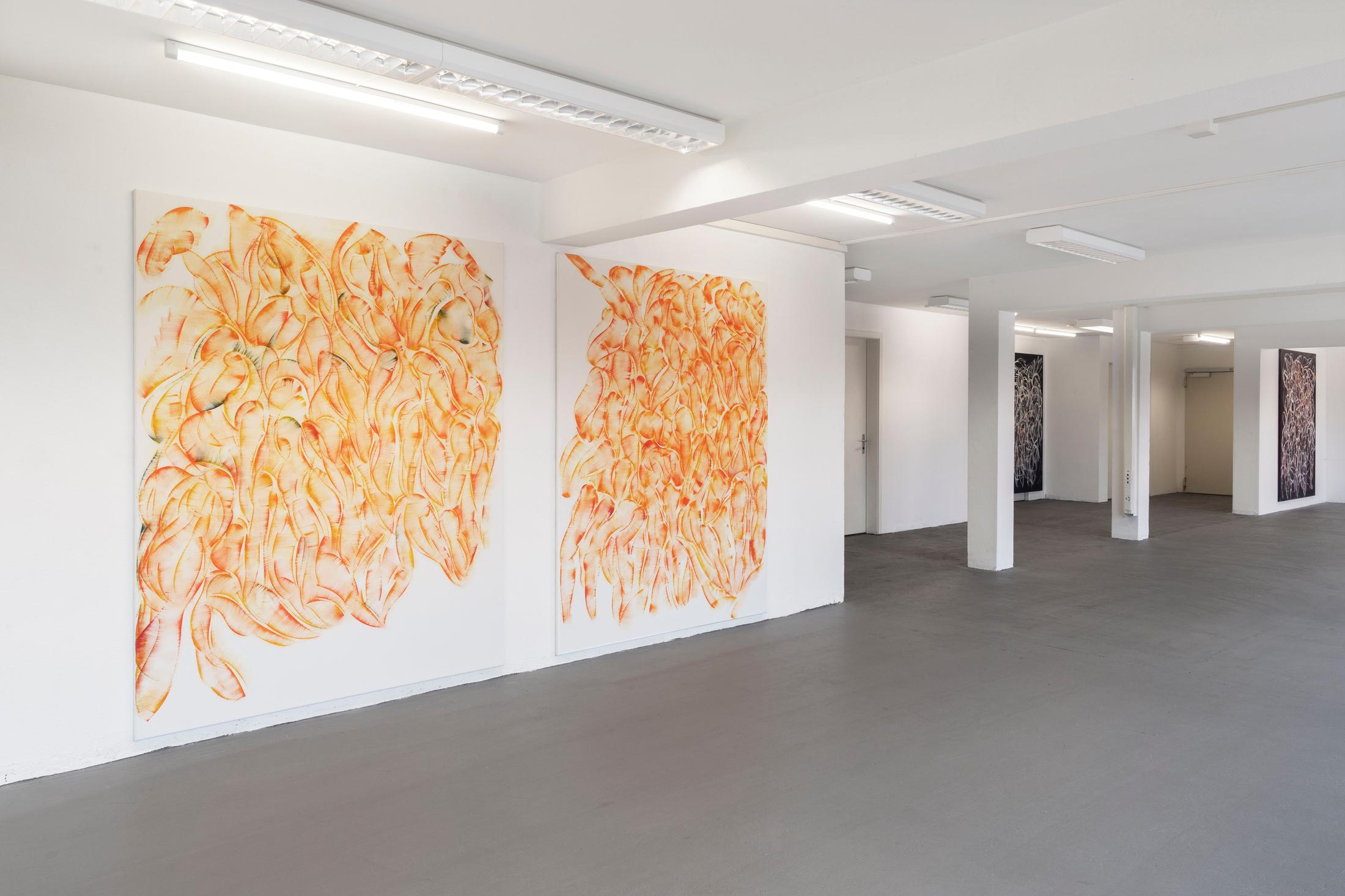 Exhibition View Joint Exhibition «Punk Delikatessen» at Suns Works, Zurich, 2020 / Photo: Simon Baumberger  / Courtesy: the artists and Suns Works