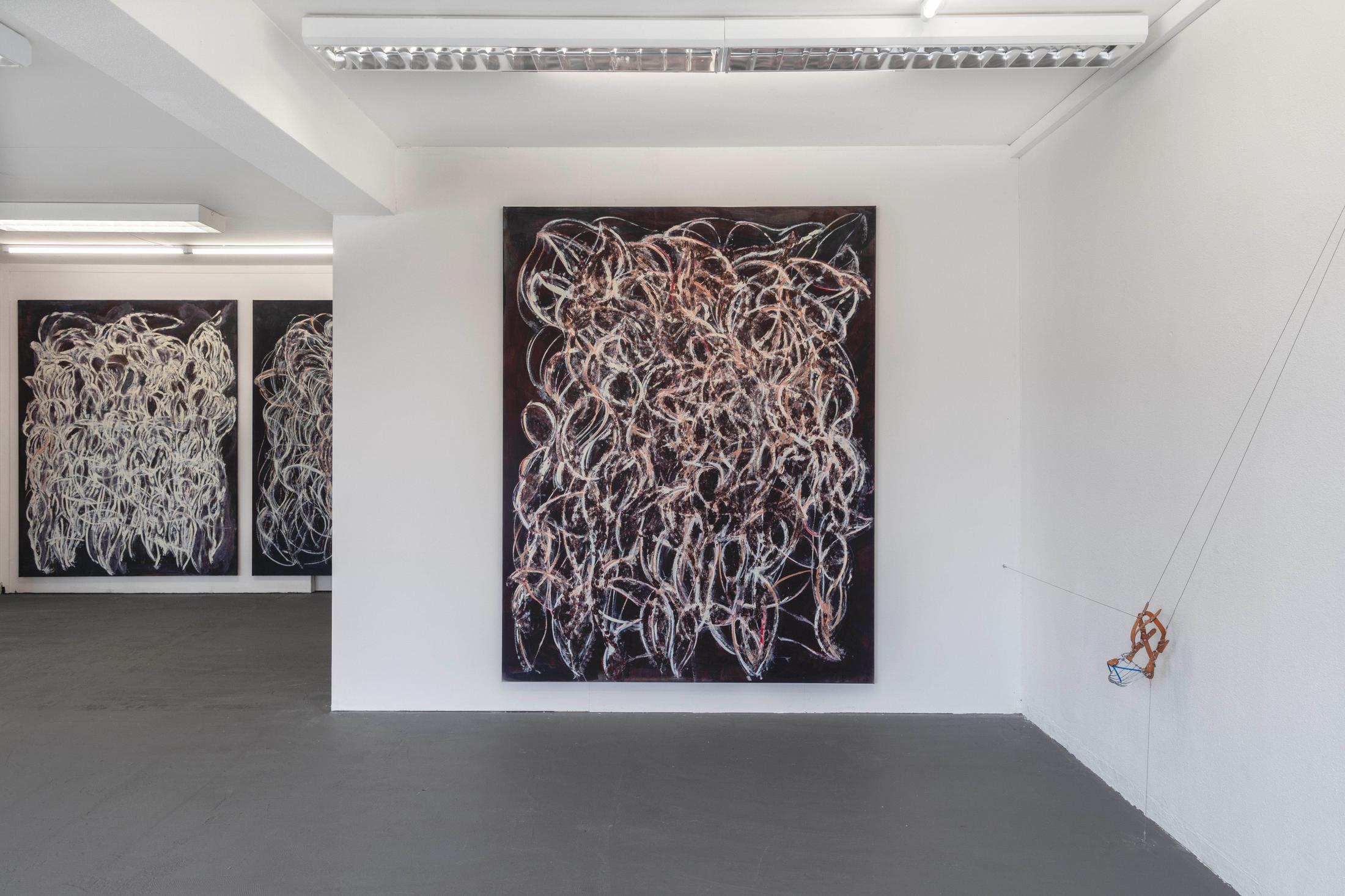 Exhibition View Joint Exhibition «Punk Delikatessen» at Suns Works, Zurich, 2020 / Photo: Simon Baumberger  / Courtesy: the artists and Suns Works