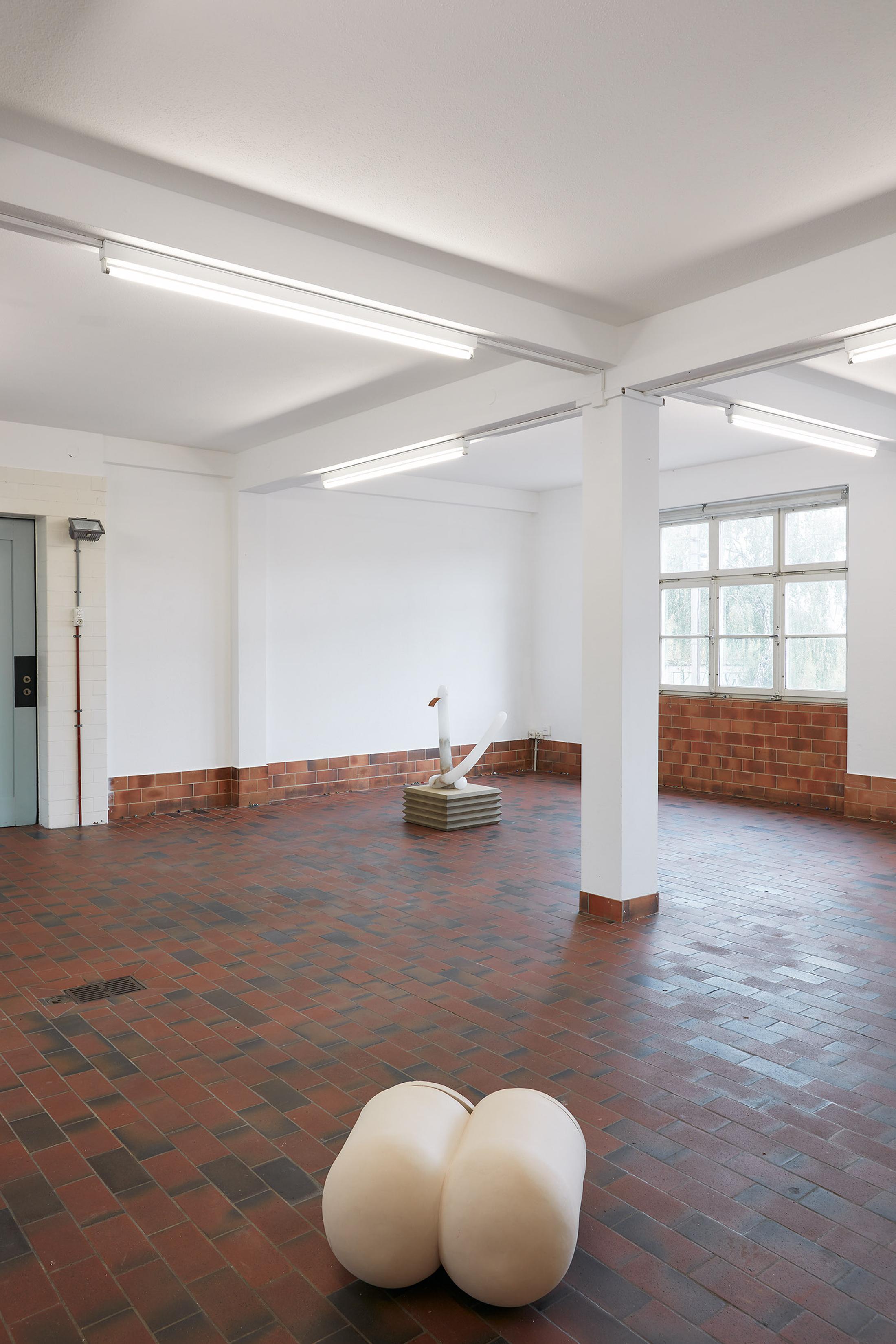 Exhibition View Maude Léonard-Contant und Martha Margnetti Duo Show «Knuckles Down» at Mayday, Basel, 2021 / Photo: Moritz Schermbach / Courtesy: the artists and Mayday