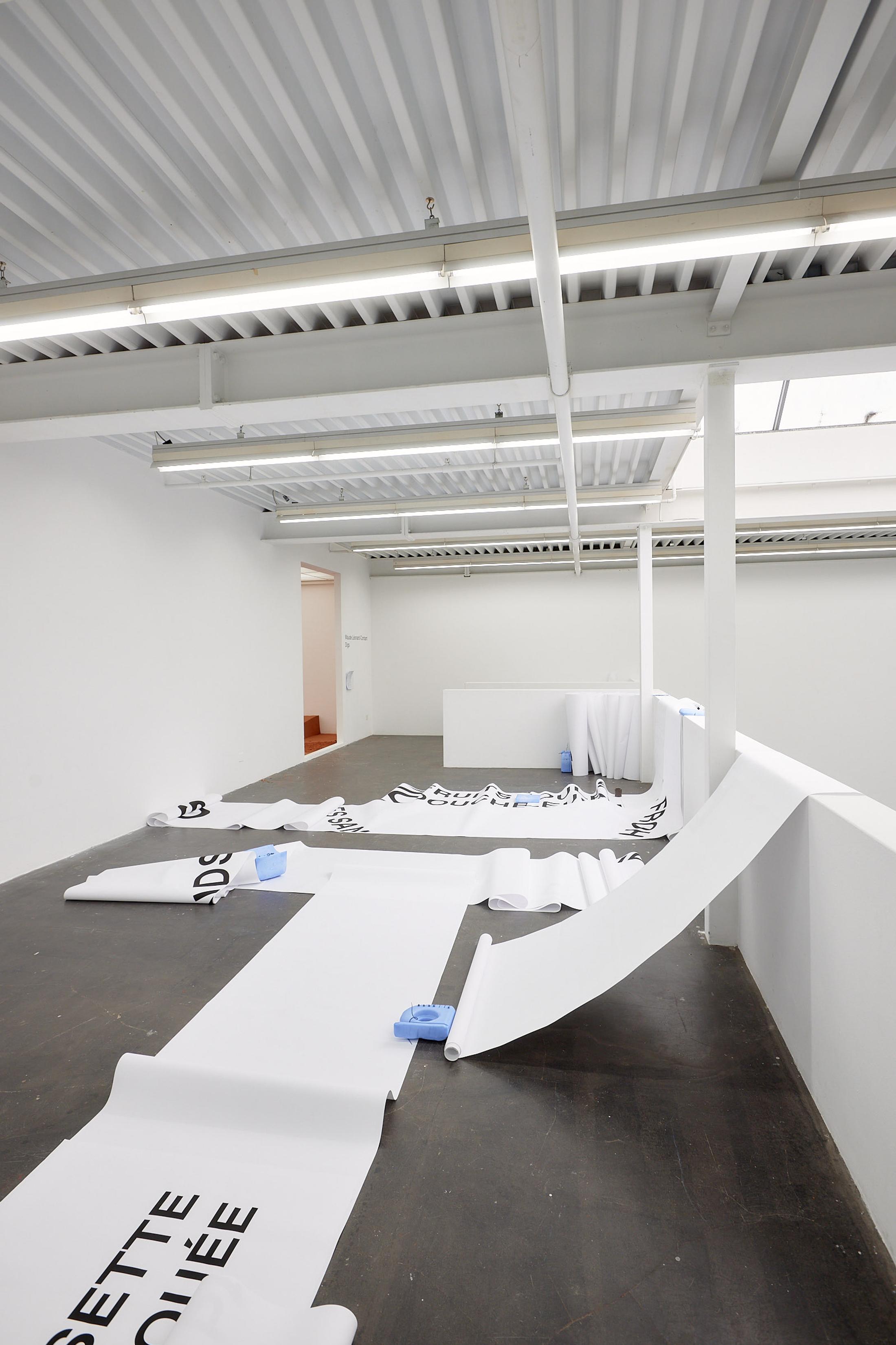 Exhibition View Maude Léonard-Contant Solo Show «Digs; view on Maude Léonard-Contant, Paperweight, 2022» at Kunsthaus Baselland, Baselland, 2022 / Photo: Moritz Schermbach / Courtesy: the artist and Kunsthaus Baselland
