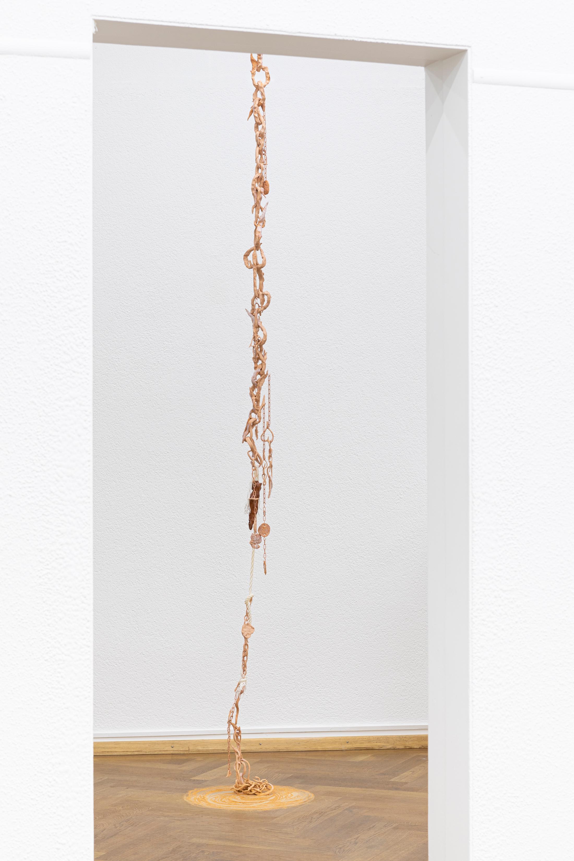 Exhibition View Maya Hottarek and Julian Zehnder Duo Show «Isomorphus Drip; view on Maya Hottarek, Zen spice mandala, 2021» at Krone Couronne, Biel/Bienne, 2021 / Photo: Michal Florence Schorro / Courtesy: the artists and Krone Couronne