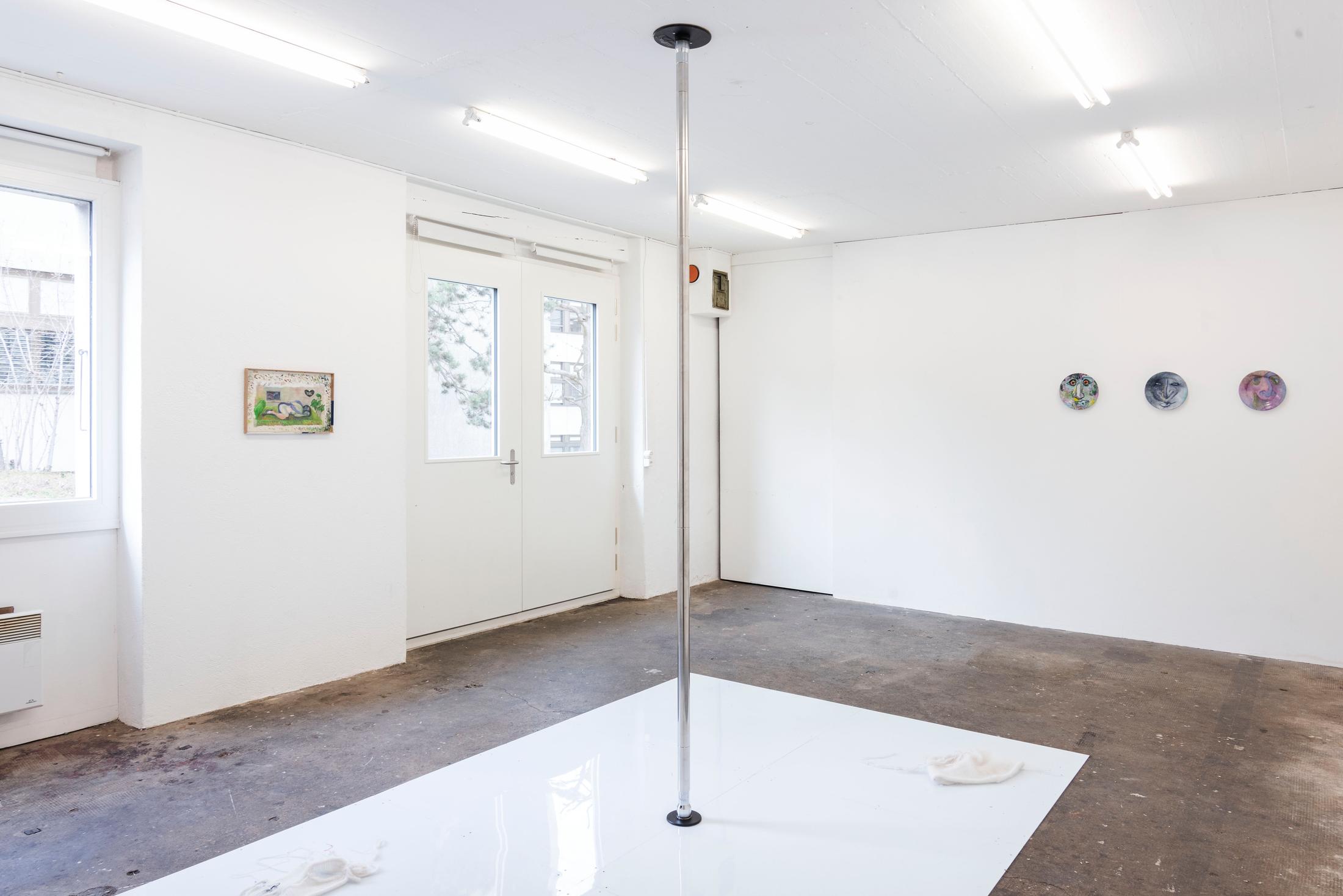 Exhibition View Group Show «Meet Me Halfway» at WallStreet, Fribourg, 2023 / Photo: Remy Ugarte / Courtesy: the artists and WallStreet