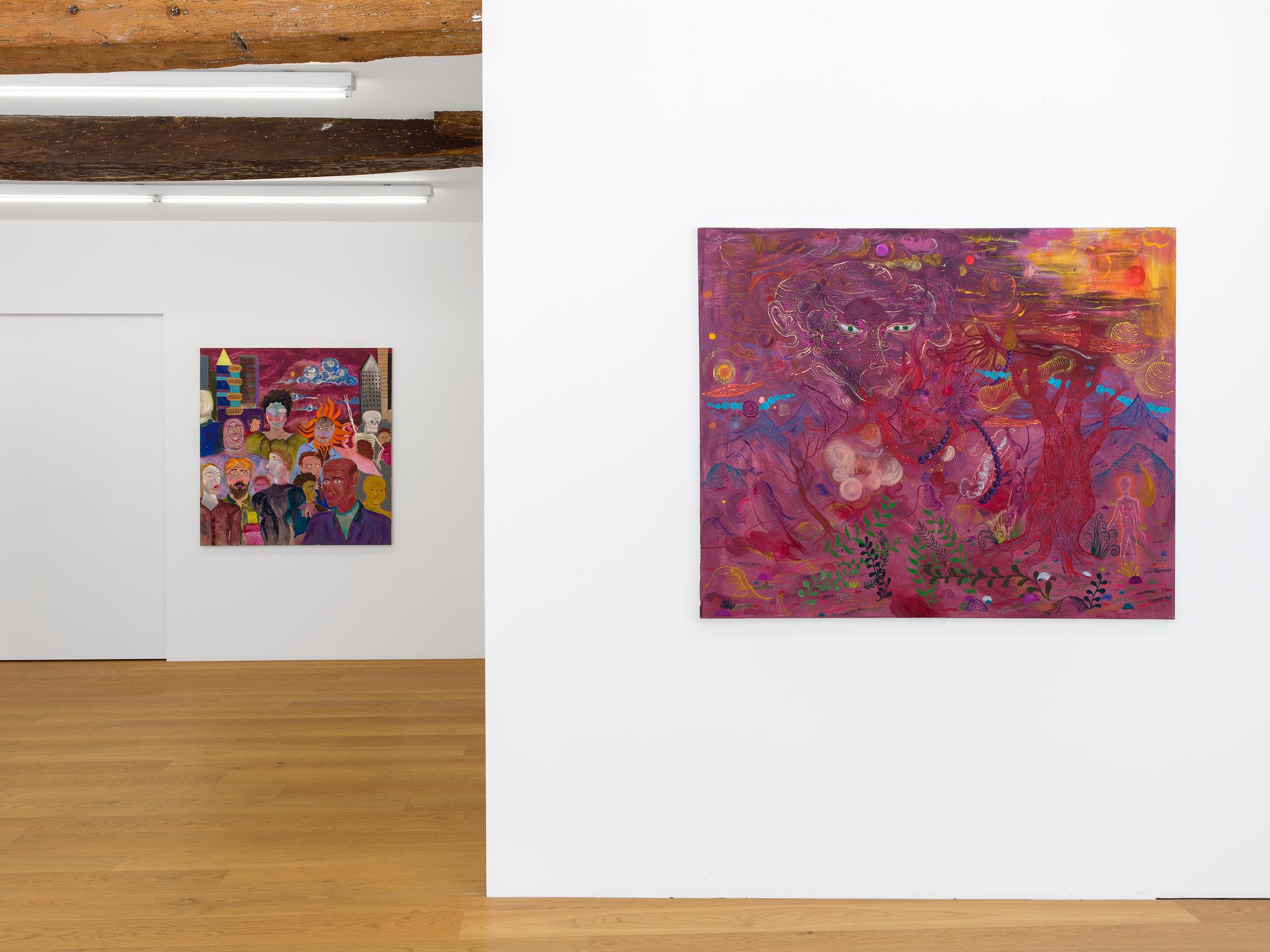 Exhibition View Duo Show «Komorbide Monde» at Kirchgasse Gallery, Steckborn, 2022 / Photo: Cedric Mussano / Courtesy: the artists and Kirchgasse Gallery