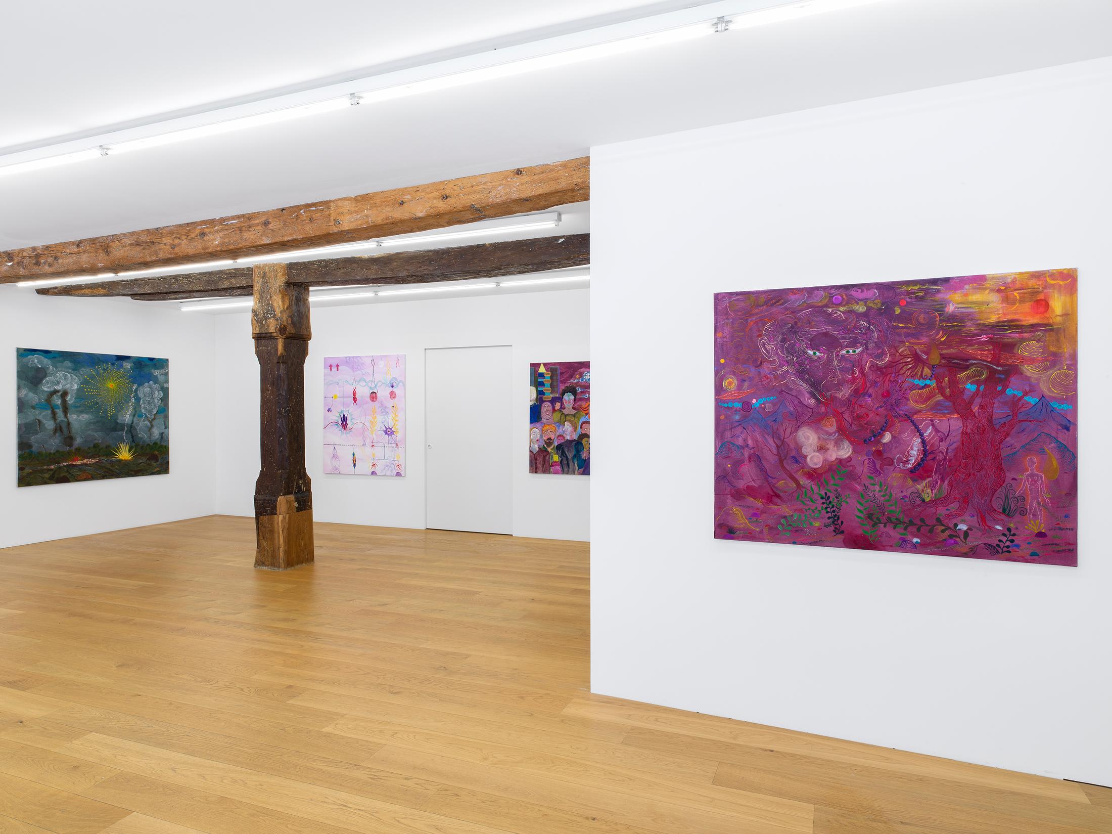 Exhibition View Duo Show «Komorbide Monde» at Kirchgasse Gallery, Steckborn, 2022 / Photo: Cedric Mussano / Courtesy: the artists and Kirchgasse Gallery