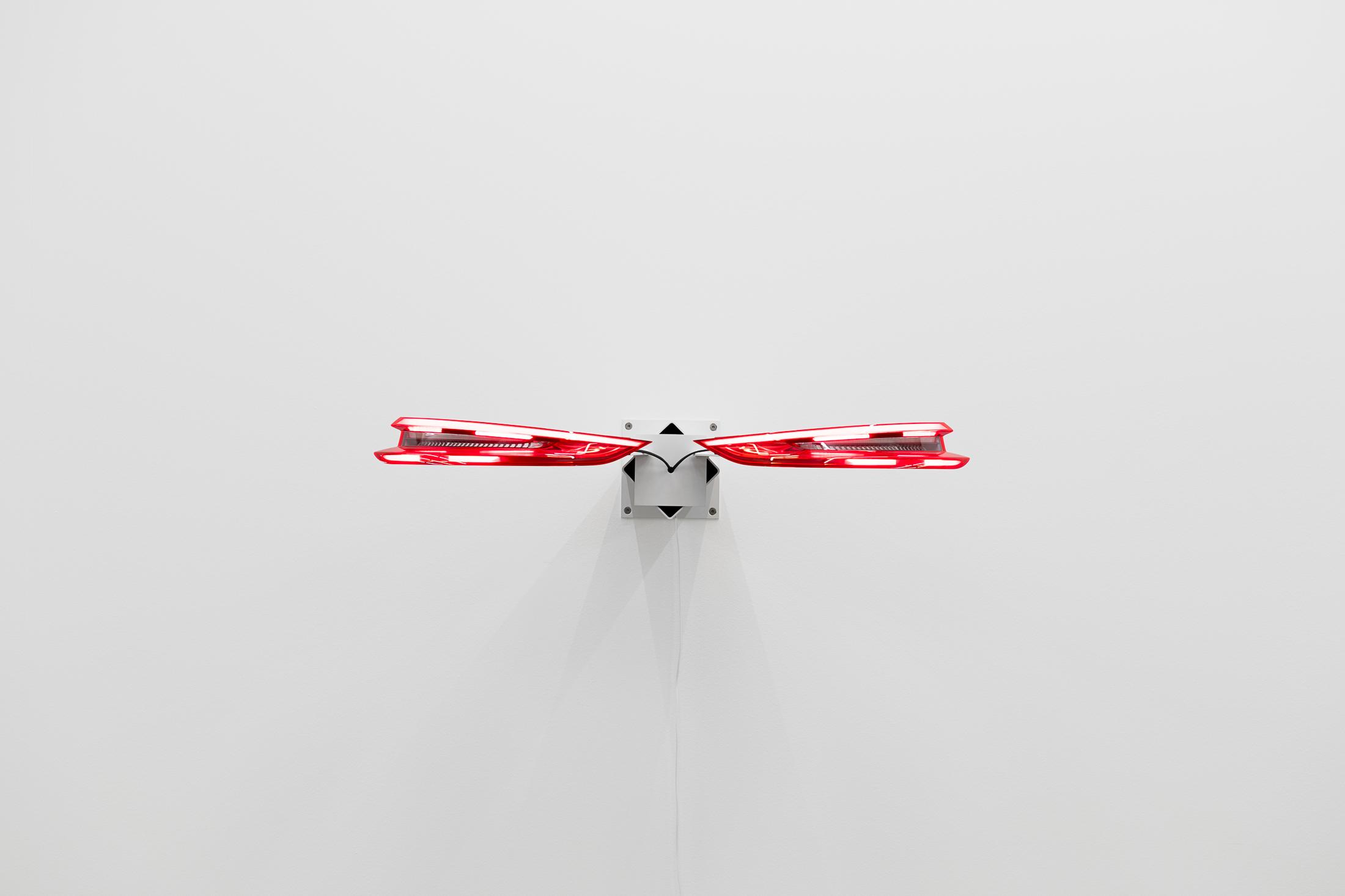 Exhibition View Groupshow «Metamorphosis Overdrive; view on Yngve Holen, Hater Taillight, 2016» at Kunstmuseum St. Gallen, St. Gallen, 2020 / Photo: Sebastian Stadler / Courtesy: the artist and Kunstmuseum St. Gallen