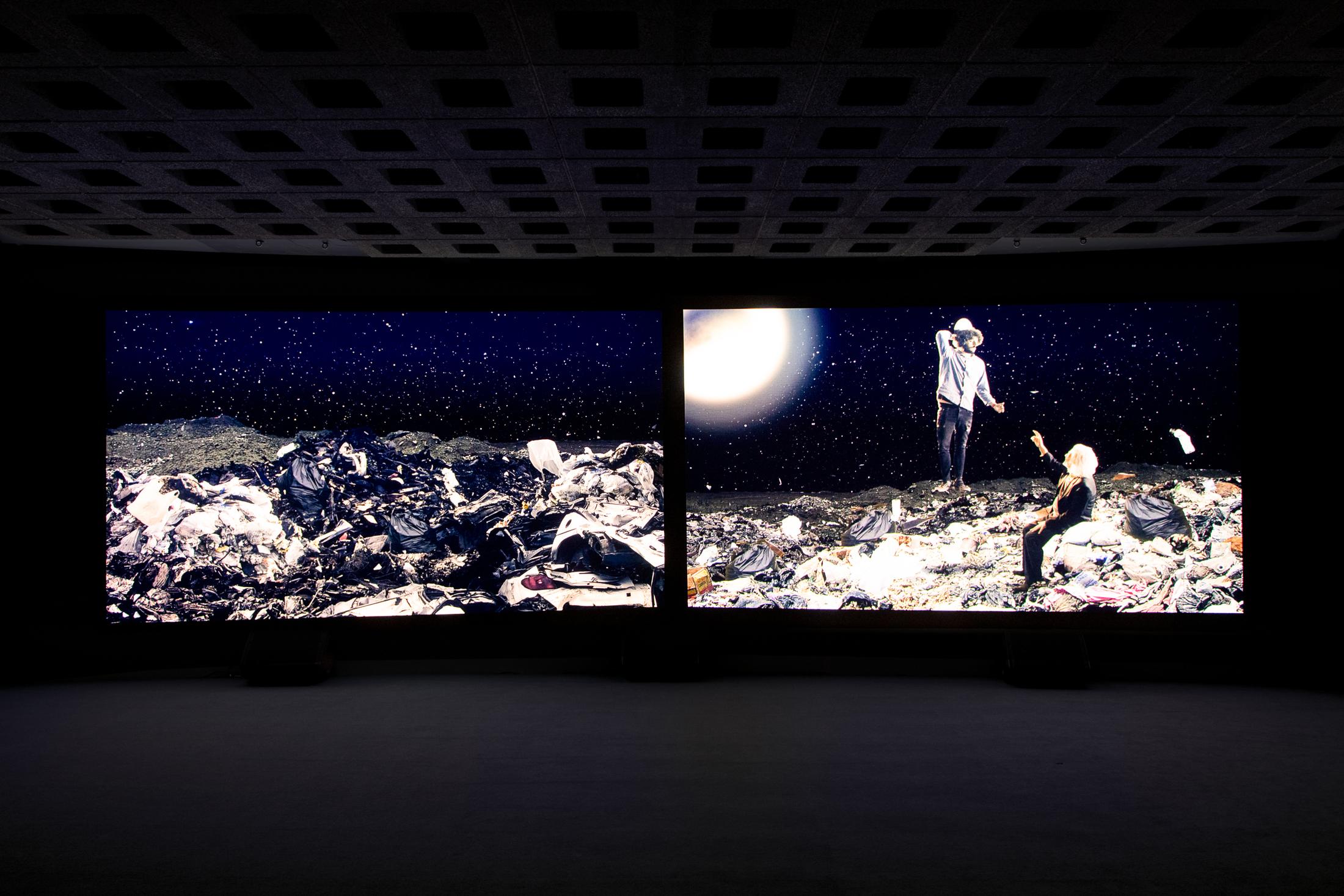 Exhibition View Groupshow «Metamorphosis Overdrive; view on Rä di Martino, Afterall, 2019 (video still)» at Kunstmuseum St. Gallen, St. Gallen, 2020 / Photo: Sebastian Stadler / Courtesy: the artist and Kunstmuseum St. Gallen