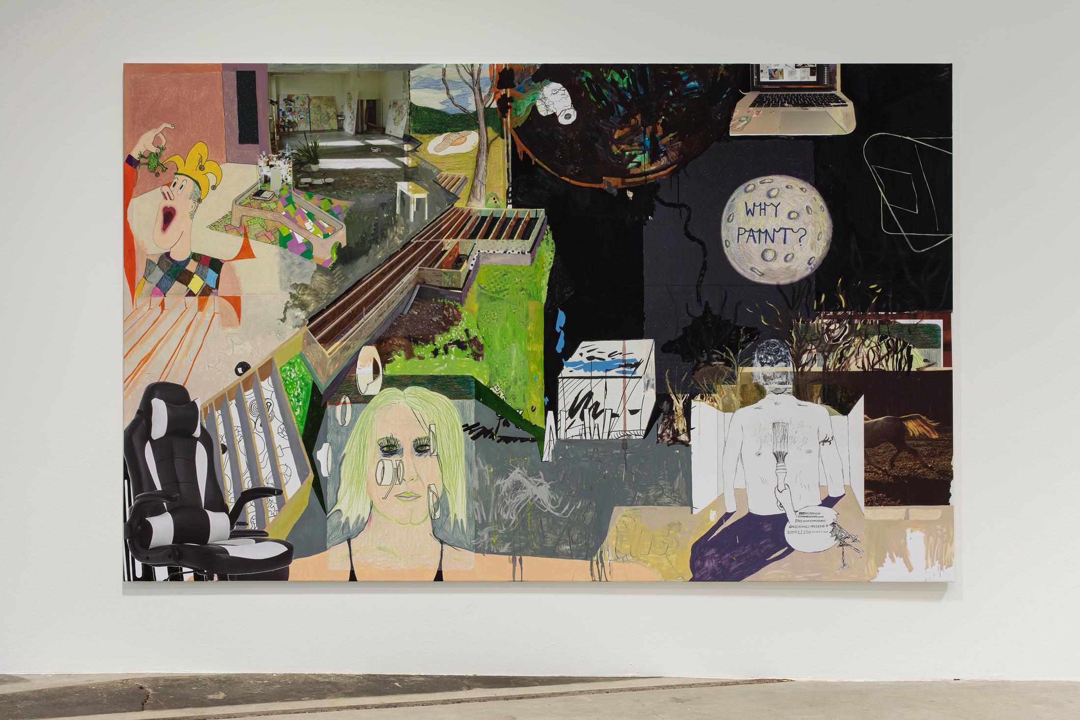 Exhibition View Michael Williams «Make Plans God Applauds; view on Michael Williams, MPGA (2), 2020» at Kunstmuseum St. Gallen / Lokremise, St. Gallen, 2021 / Photo: Stefan Rohner / Courtesy: the artist, Galerie Eva Presenhuber, Gladstone Gallery and David Kordansky Gallery