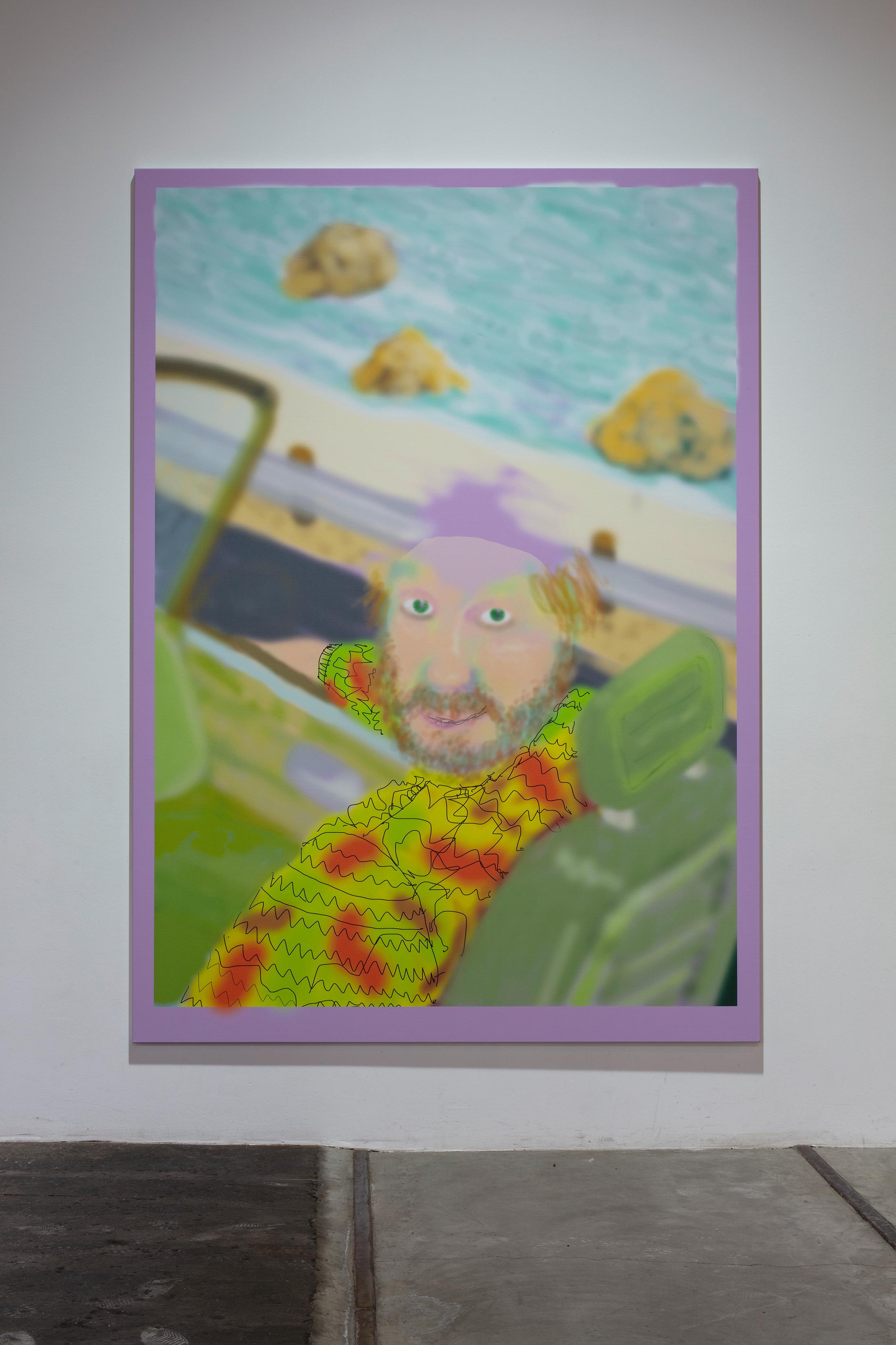 Exhibition View Michael Williams «Make Plans God Applauds; view on Michael Williams, Mauve Dog, 2020» at Kunstmuseum St. Gallen / Lokremise, St. Gallen, 2021 / Photo: Stefan Rohner / Courtesy: the artist and Galerie Eva Presenhuber