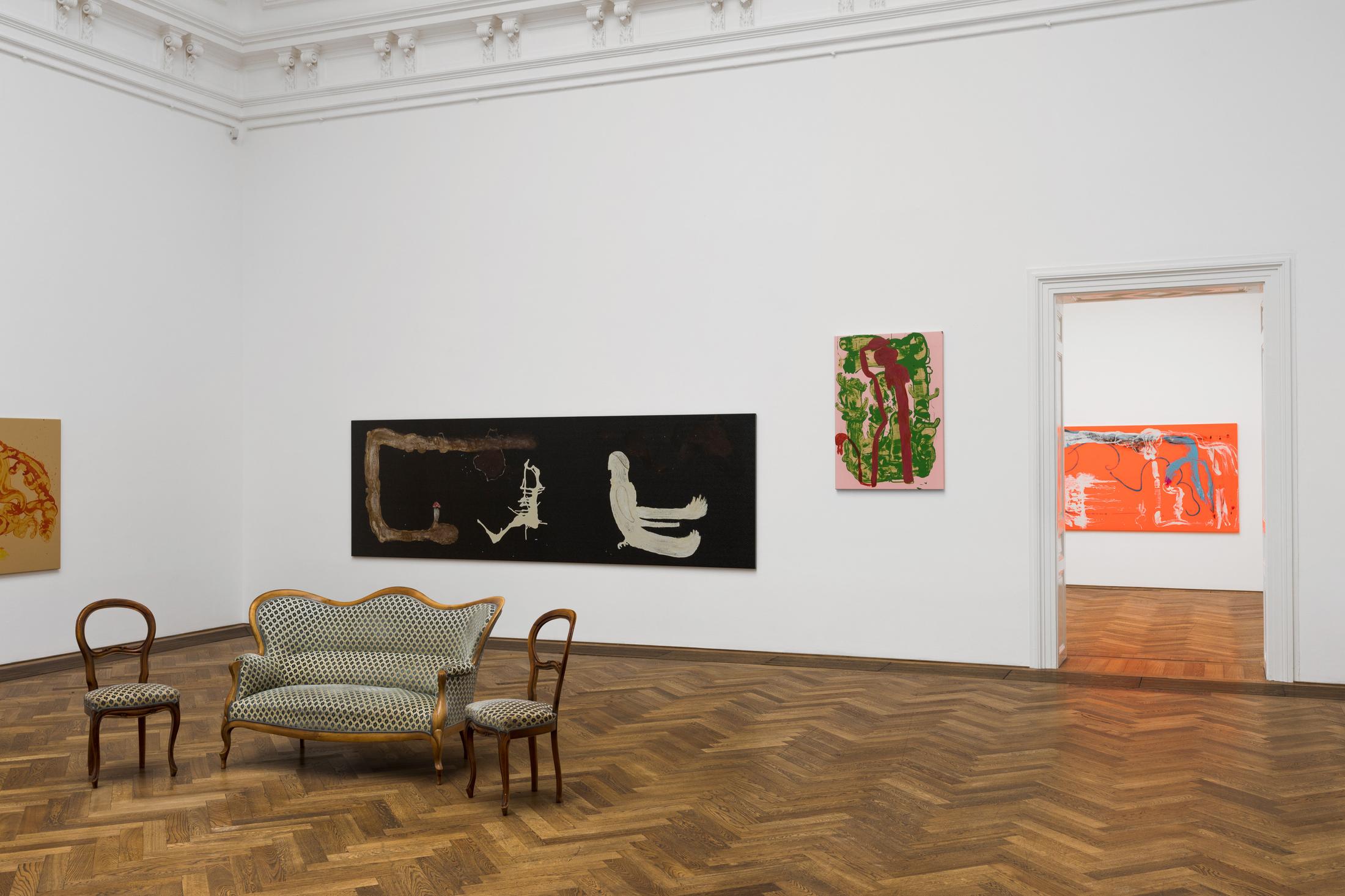 Exhibition View Michaela Eichwald Solo Show «Auf das Ganze achten und gegen die Tatsachen existieren» at Kunsthalle Basel, 2021 / Photo: Nicolas Gysin / Courtesy: the artist and Kunsthalle Basel