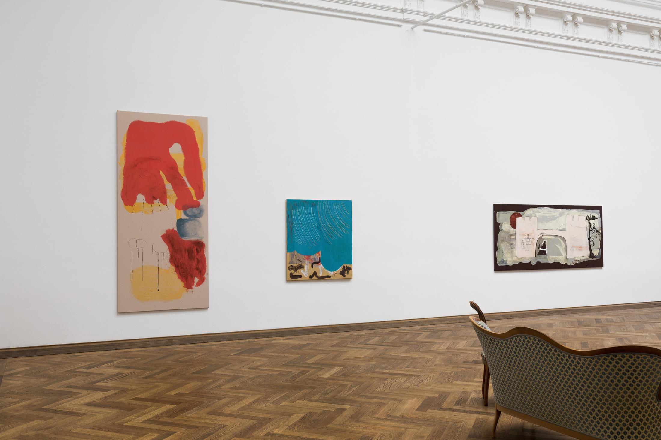 Exhibition View Michaela Eichwald Solo Show «Auf das Ganze achten und gegen die Tatsachen existieren» at Kunsthalle Basel, 2021 / Photo: Nicolas Gysin / Courtesy: the artist and Kunsthalle Basel