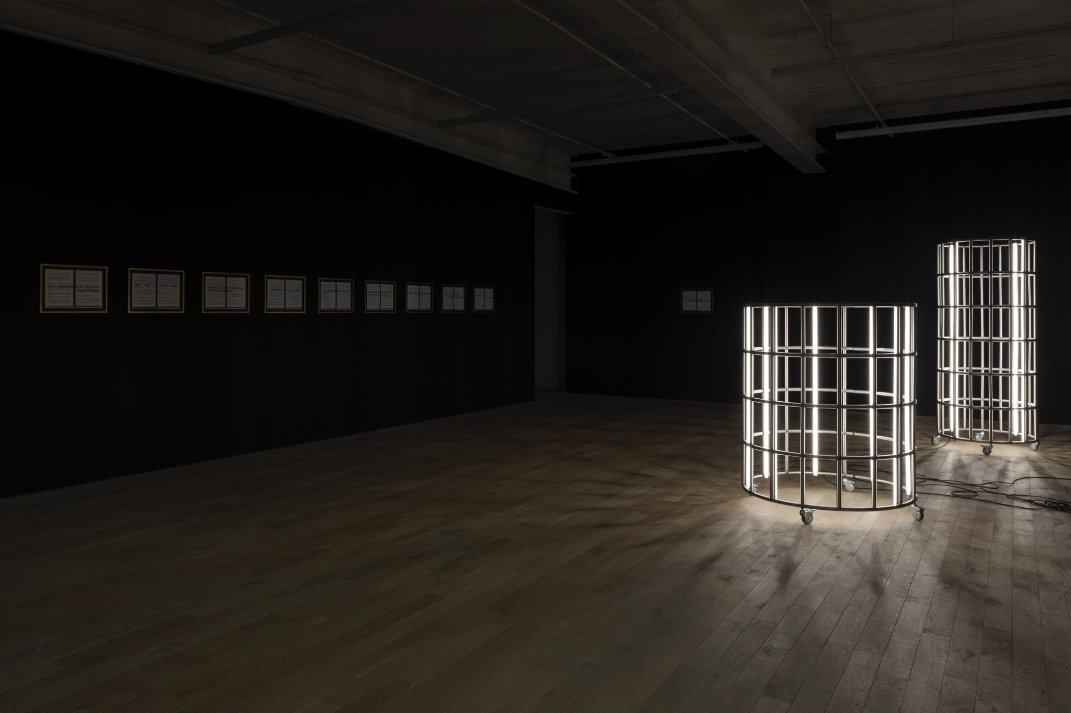 Exhibition View Monika Bonvicini Soloshow «bind me! torture me!» at Galerie Peter Kilchmann, Zurich, Switzerland, 2019 / Photo: Andrea Rosetti / Courtesy: the artist and Galerie peter Kilchmann, Zurich