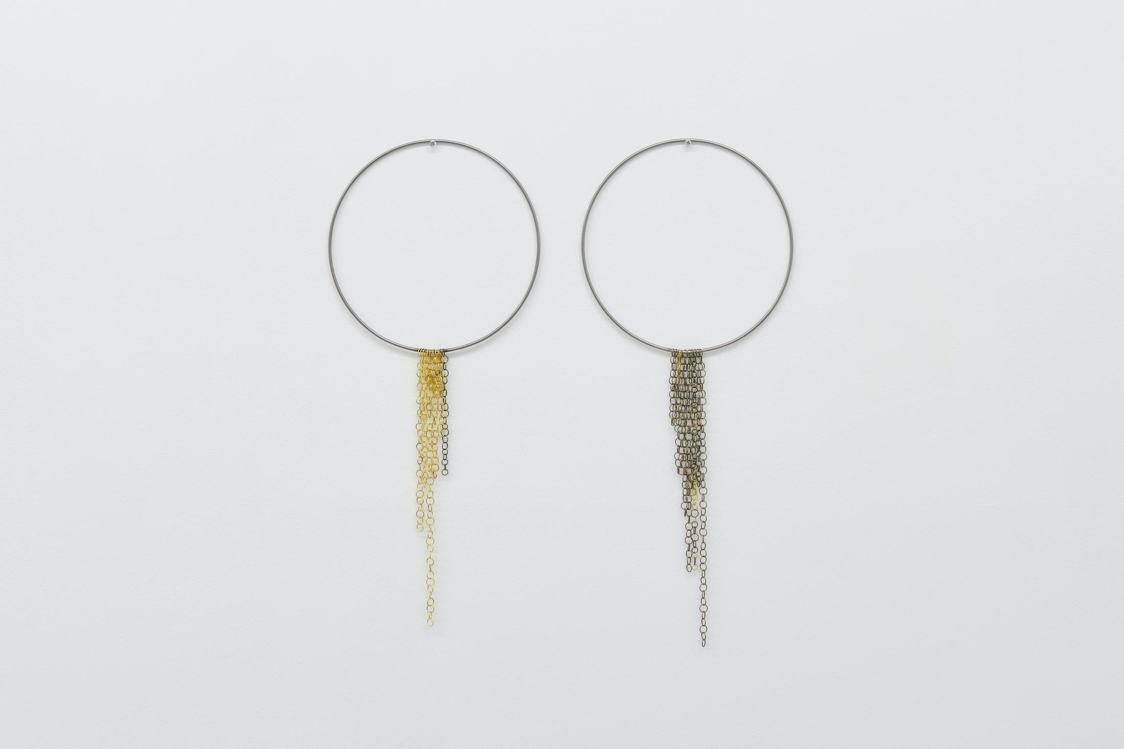 Exhibition View Monika E. Kazi Solo Show «Room with a View; view on Monika E. Kazi,key chain brass + key chain bronze, 2022» at Galerie Philipp Zollinger, Zurich, 2022