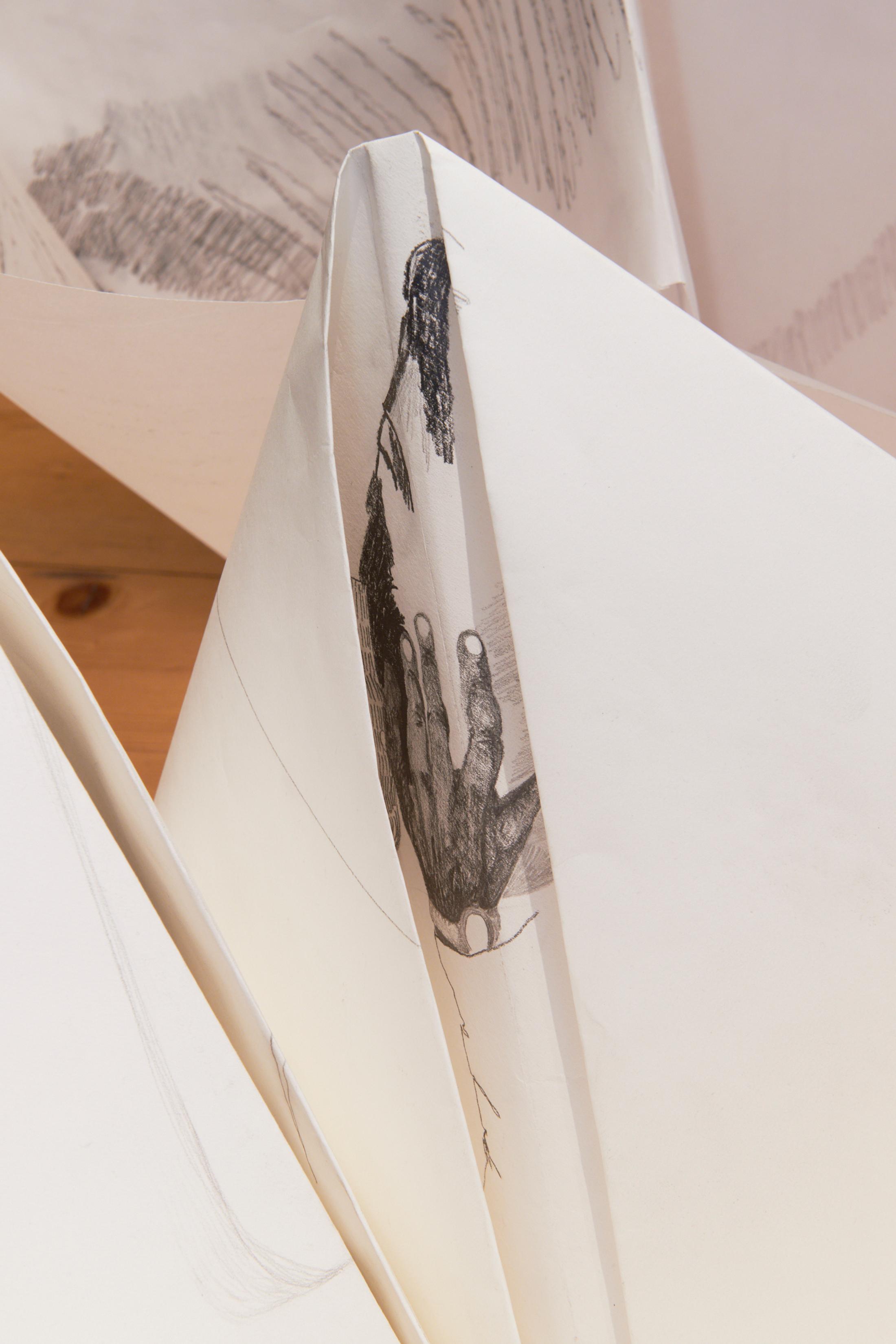 Exhibition View Monika Emmanuelle Kazi Solo Show «La cour des grands; view on Monika Emmanuelle Kazi, Start making memories, 2021» at Kunsthalle Friart, Fribourg, 2022 / Photo: Guillaume Python / Courtesy: the artist and Kunsthalle Friart